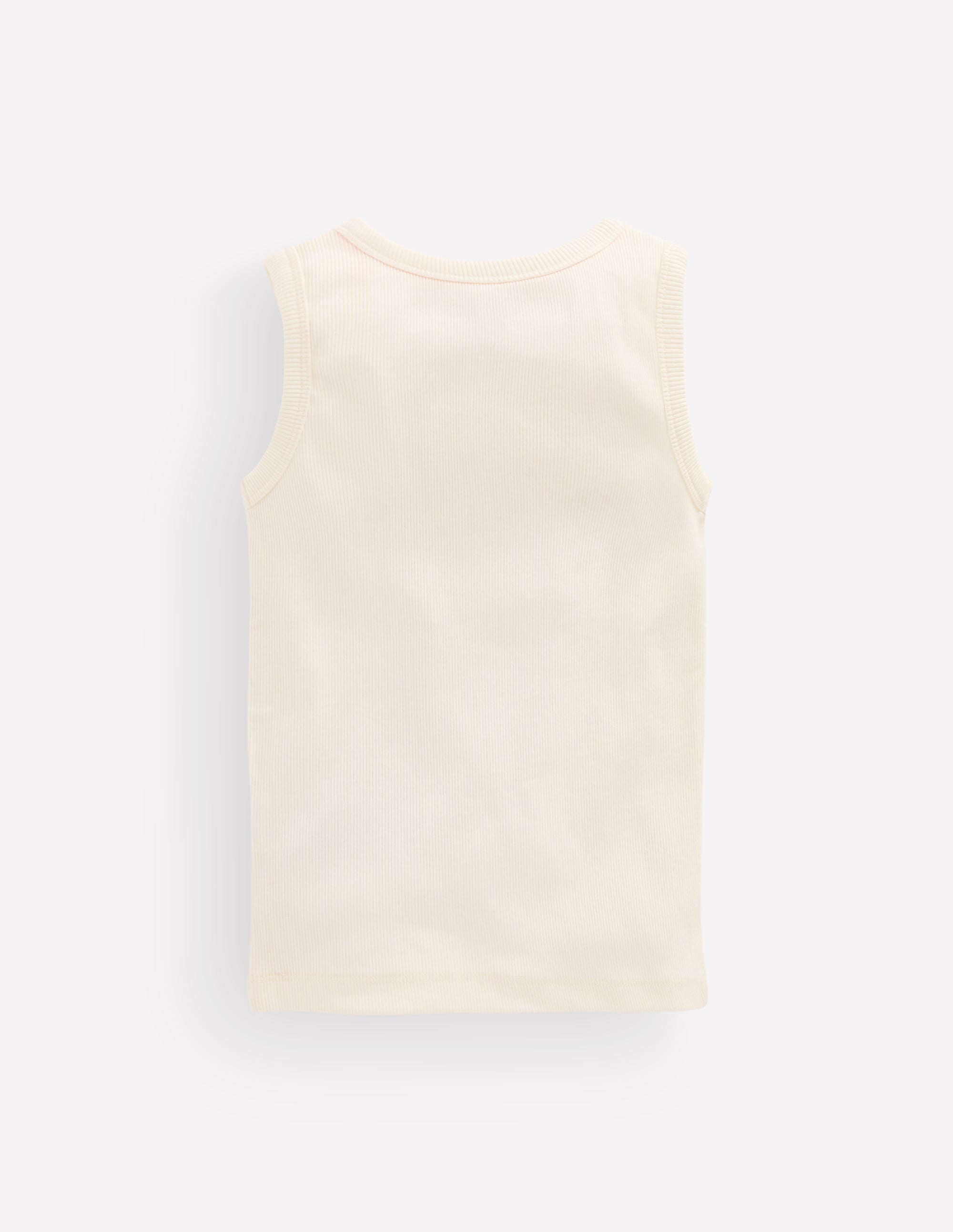 Henley Ribbed Vest-Soft Ivory - Image 2