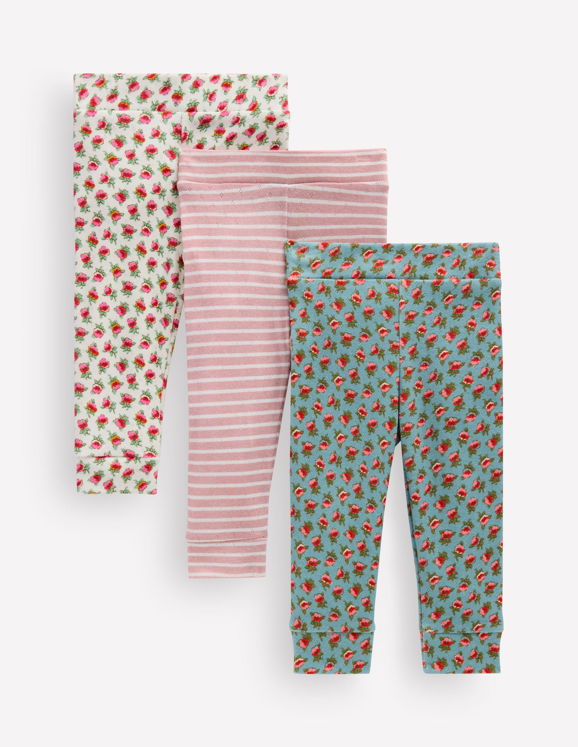 3-pack Pointelle Leggings-Multi Floral-1