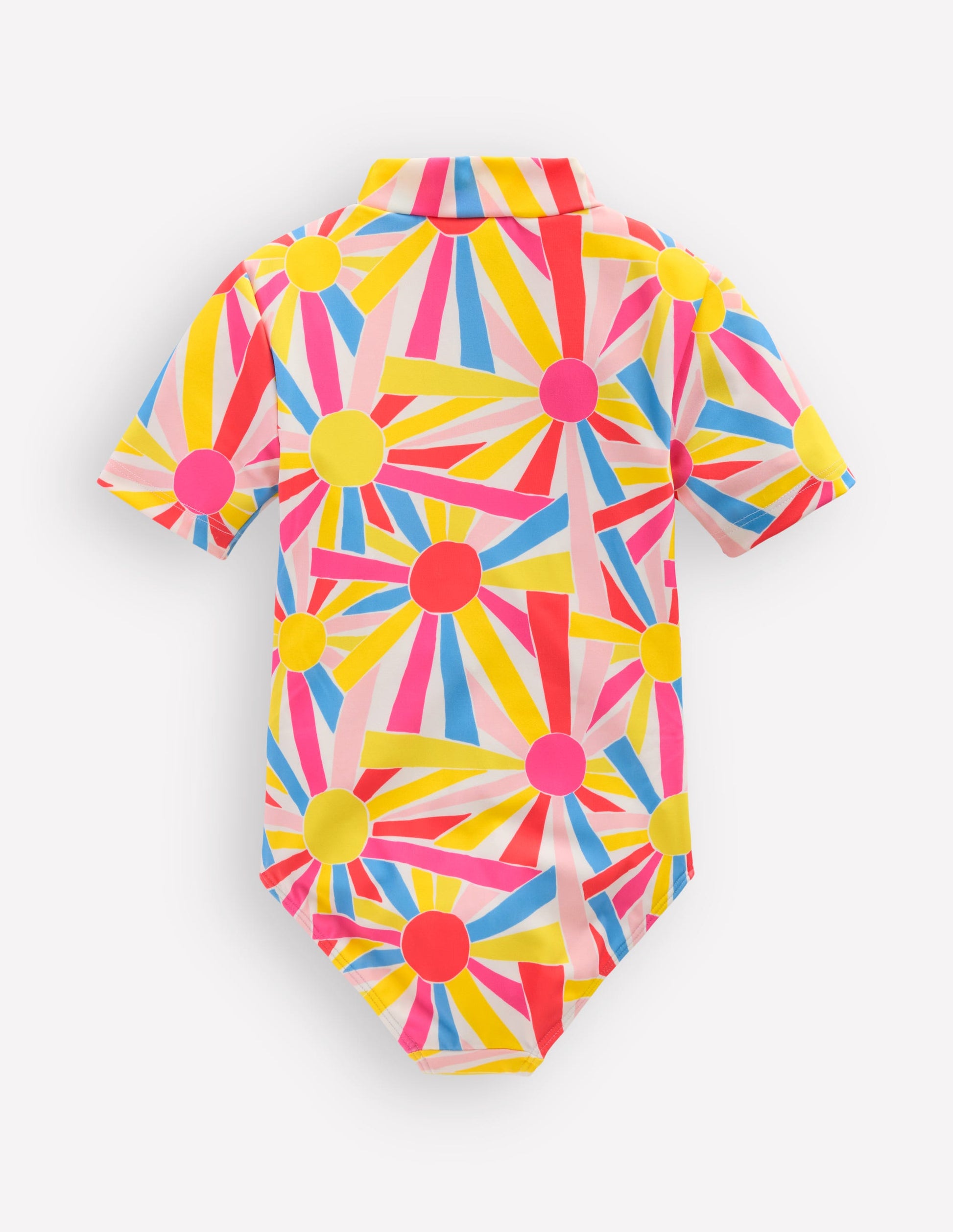 Short-sleeved Swimsuit-Ivory Sunburst-3