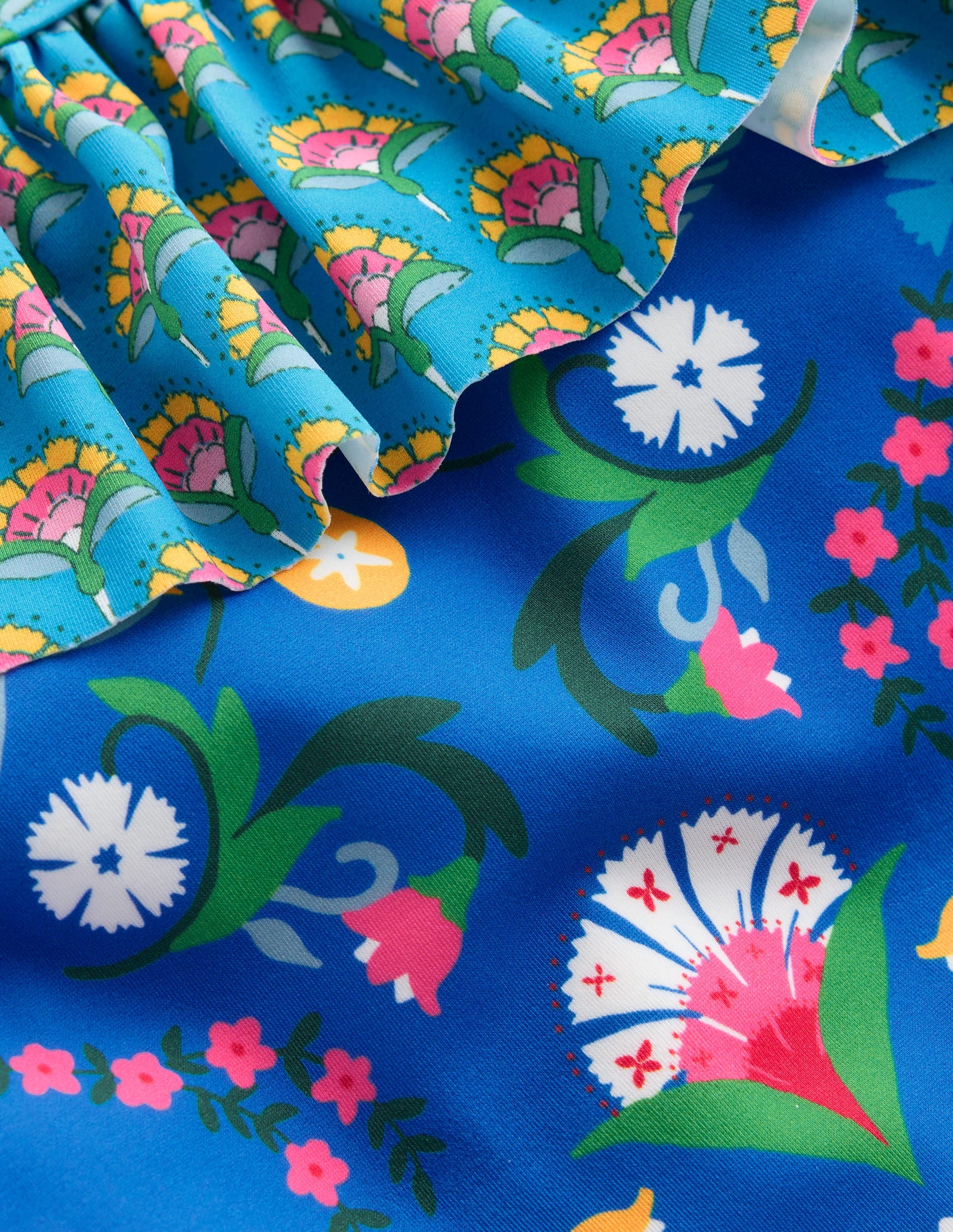 Lila One Shoulder Swimsuit-Kingfisher Blue Bird Floral-3