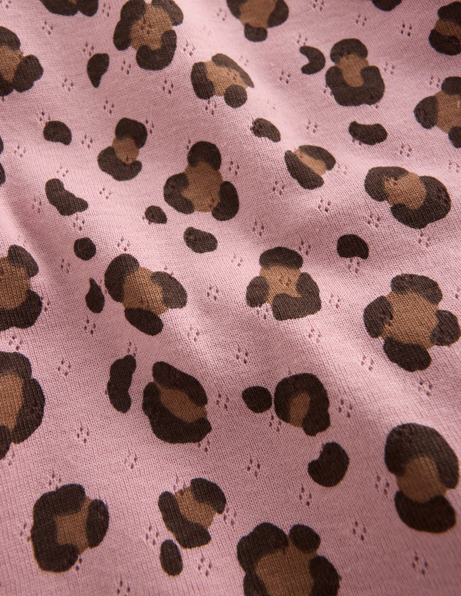 Short Sleeve Pointelle Top-Vintage Pink Leopard-3