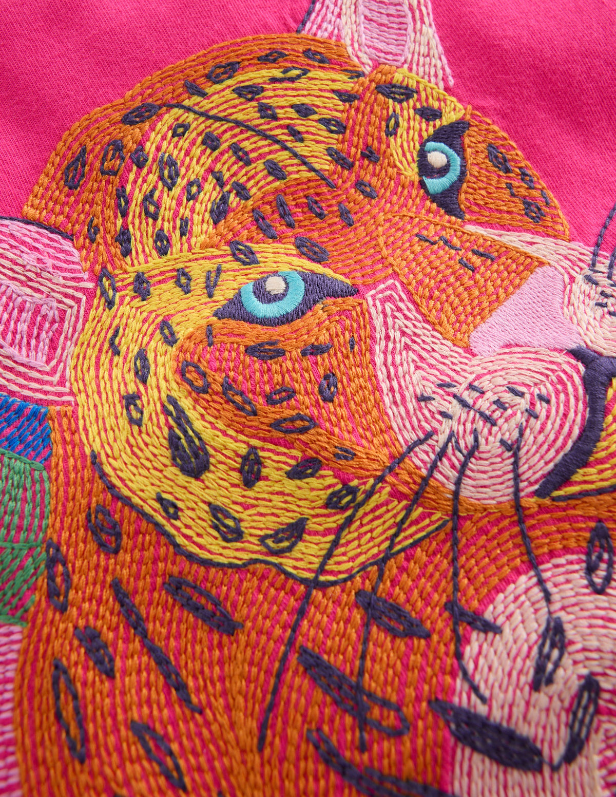 Leopard And A Raspberry Puff Sleeve Superstitch Top-Raspberry Pink Leopard | Boden UK