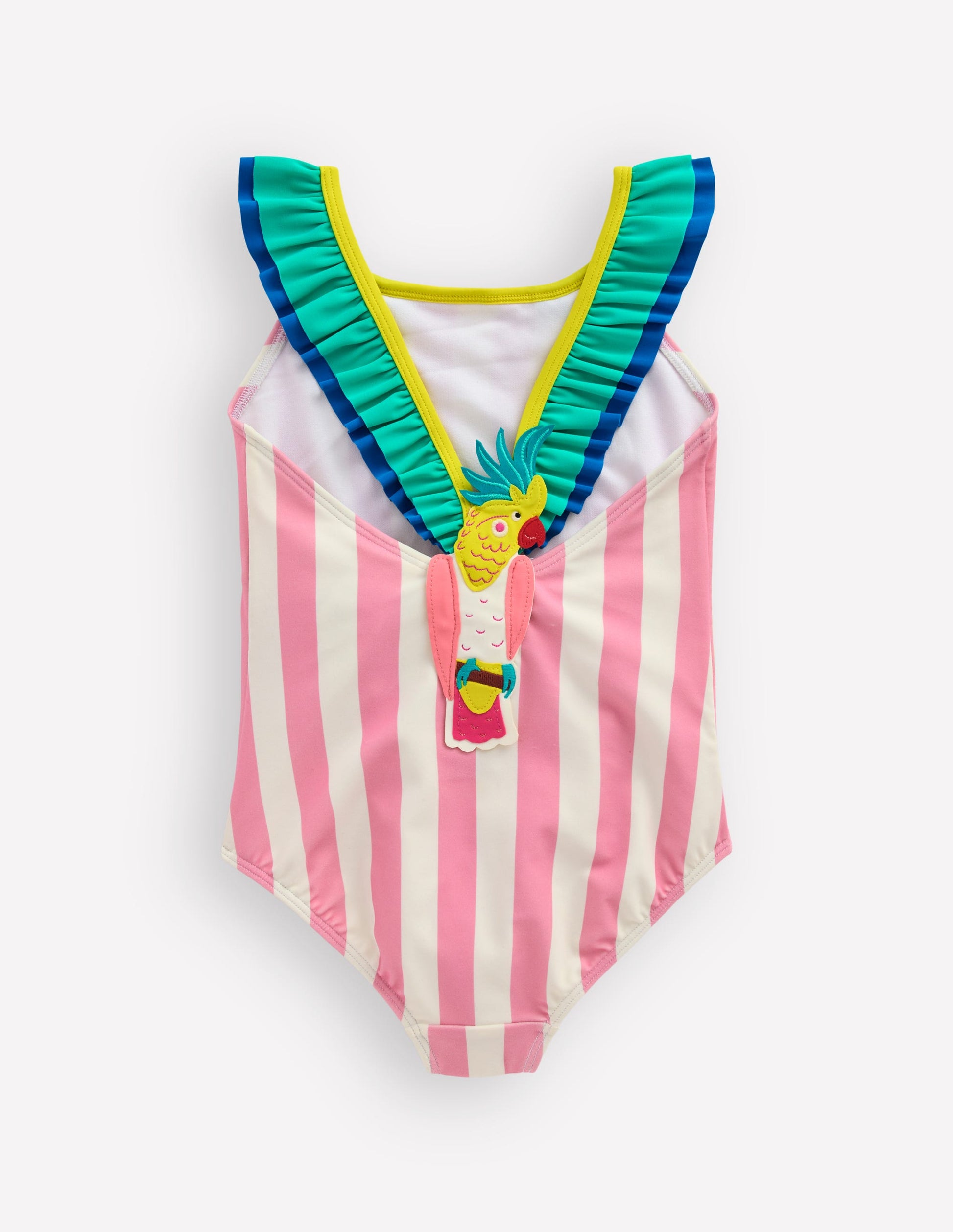 Hallie Frill Strap Swimsuit-Formica Pink Parrot-4