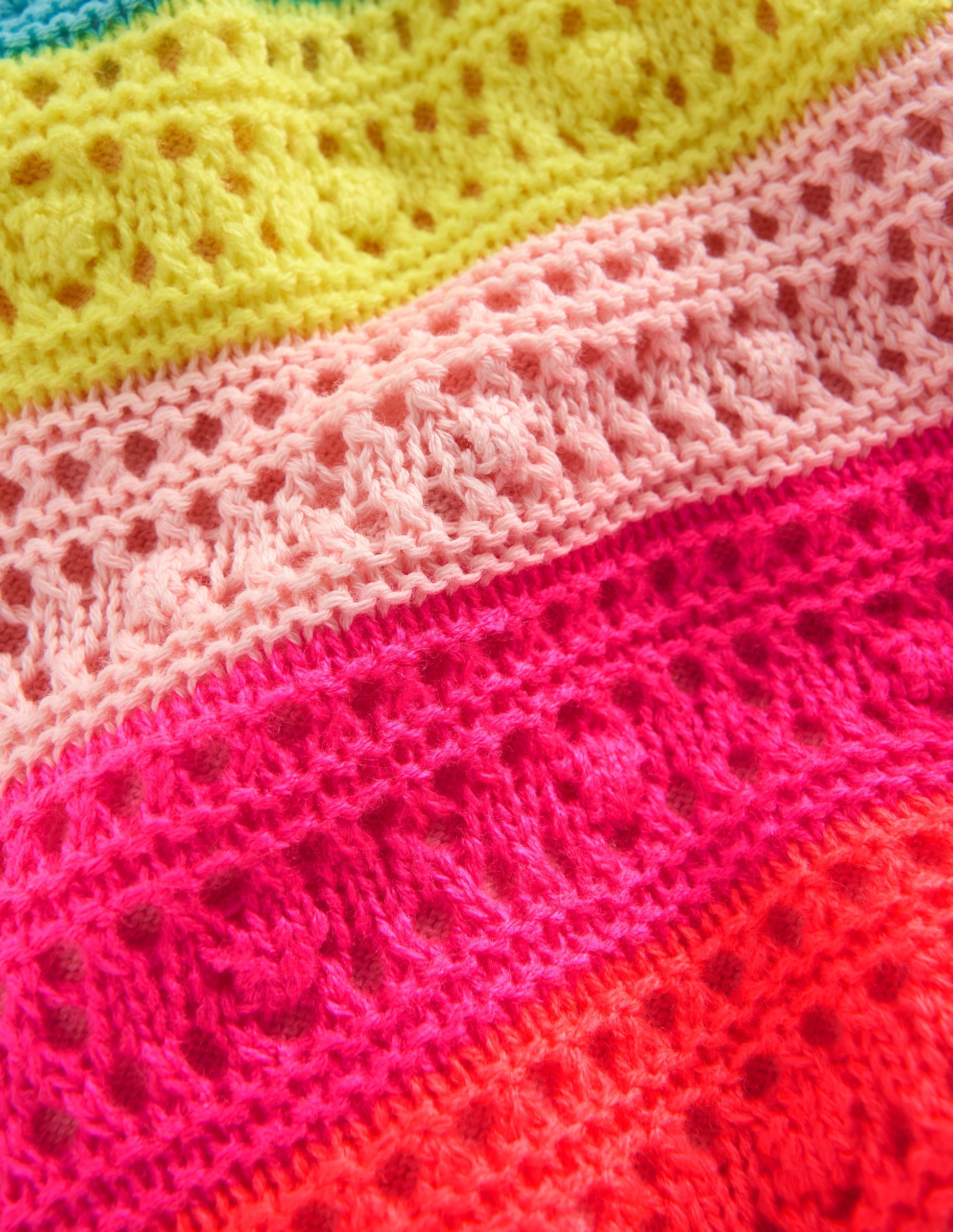 Pointelle Knitted Shorts-Neon Multi Stripe-3