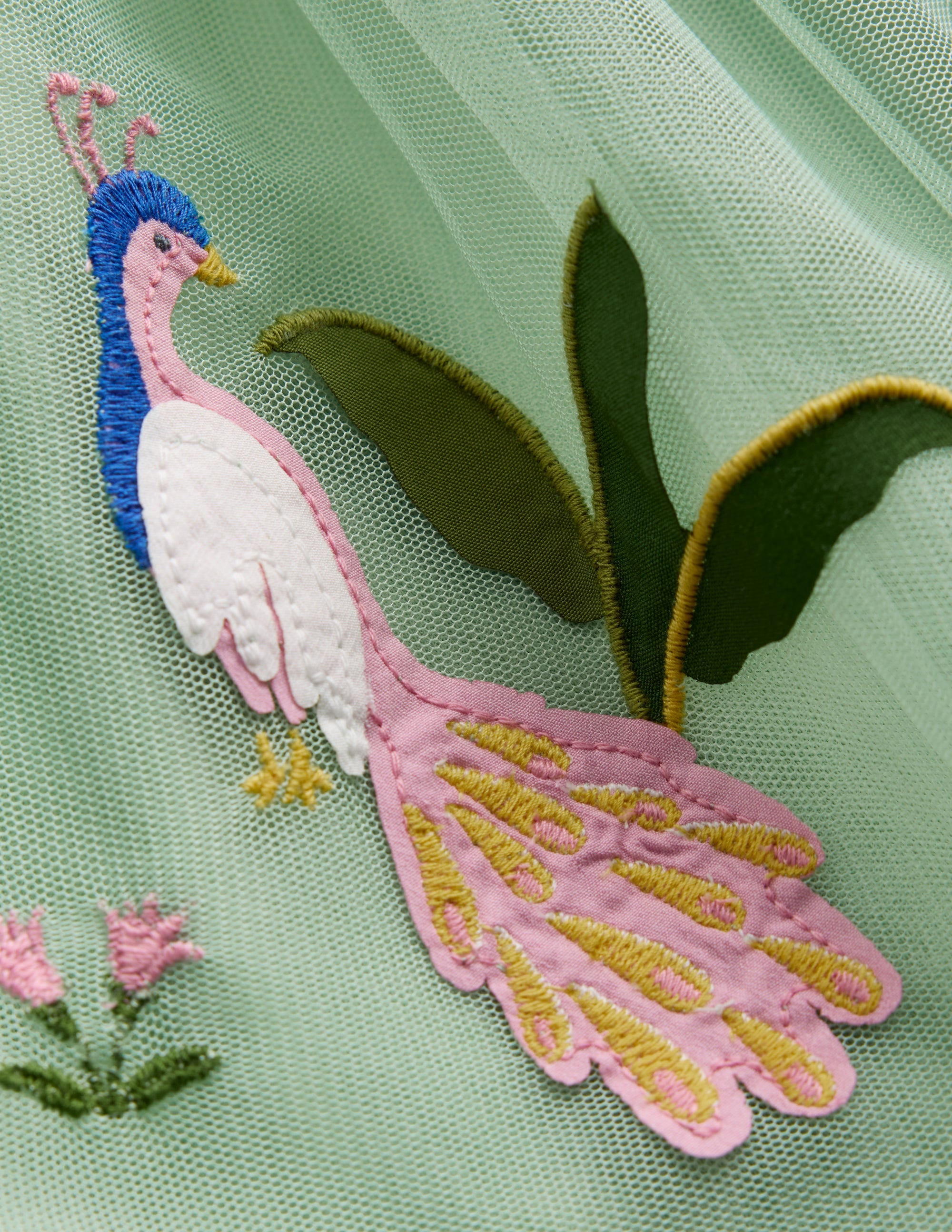 Short Sleeve Logo Tulle Dress-Green Jungle Animals - Image 3