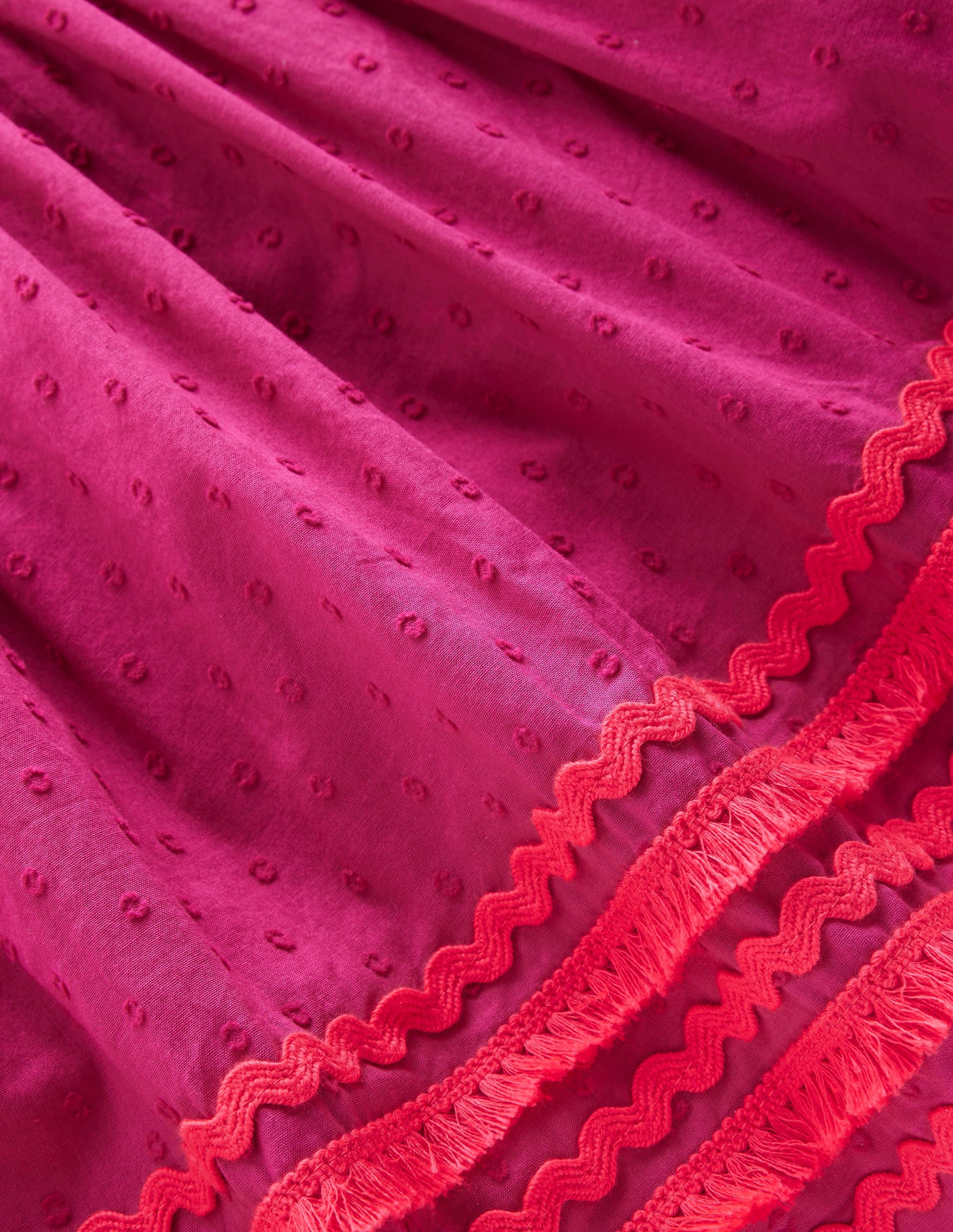 Flutter Sleeve Ric Rac Dress-Bright Pink-3