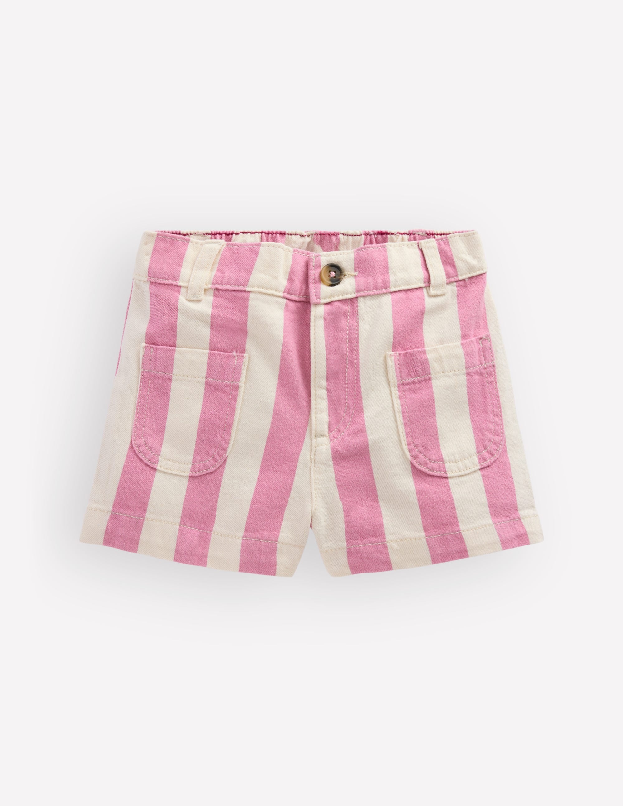 Patch Pocket Shorts-Pink Stripe - Image 1