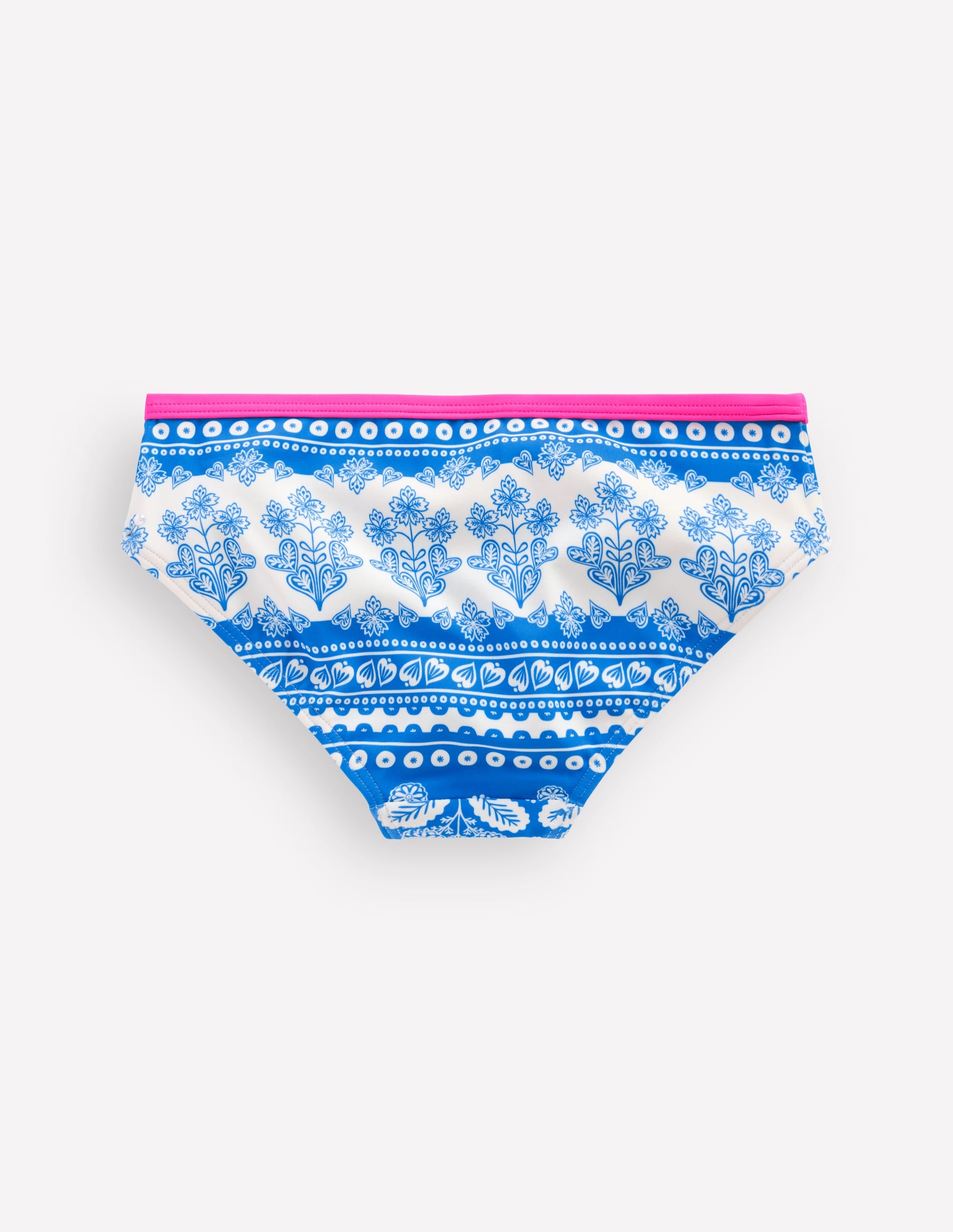 Patterned Bikini Bottoms-Azure Blue Woodblock - Image 2