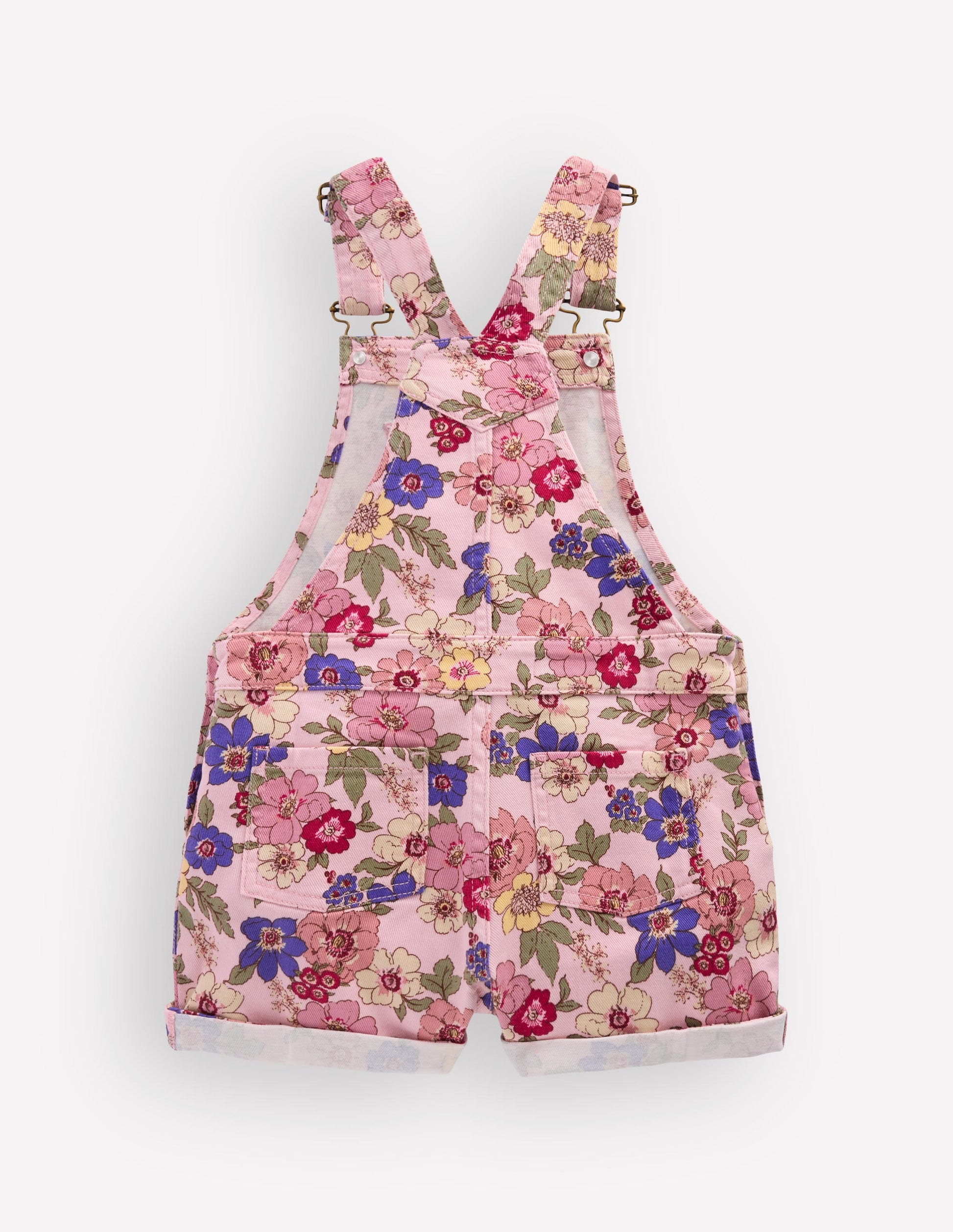Short Dungaree-Pink Floral Bloom-3