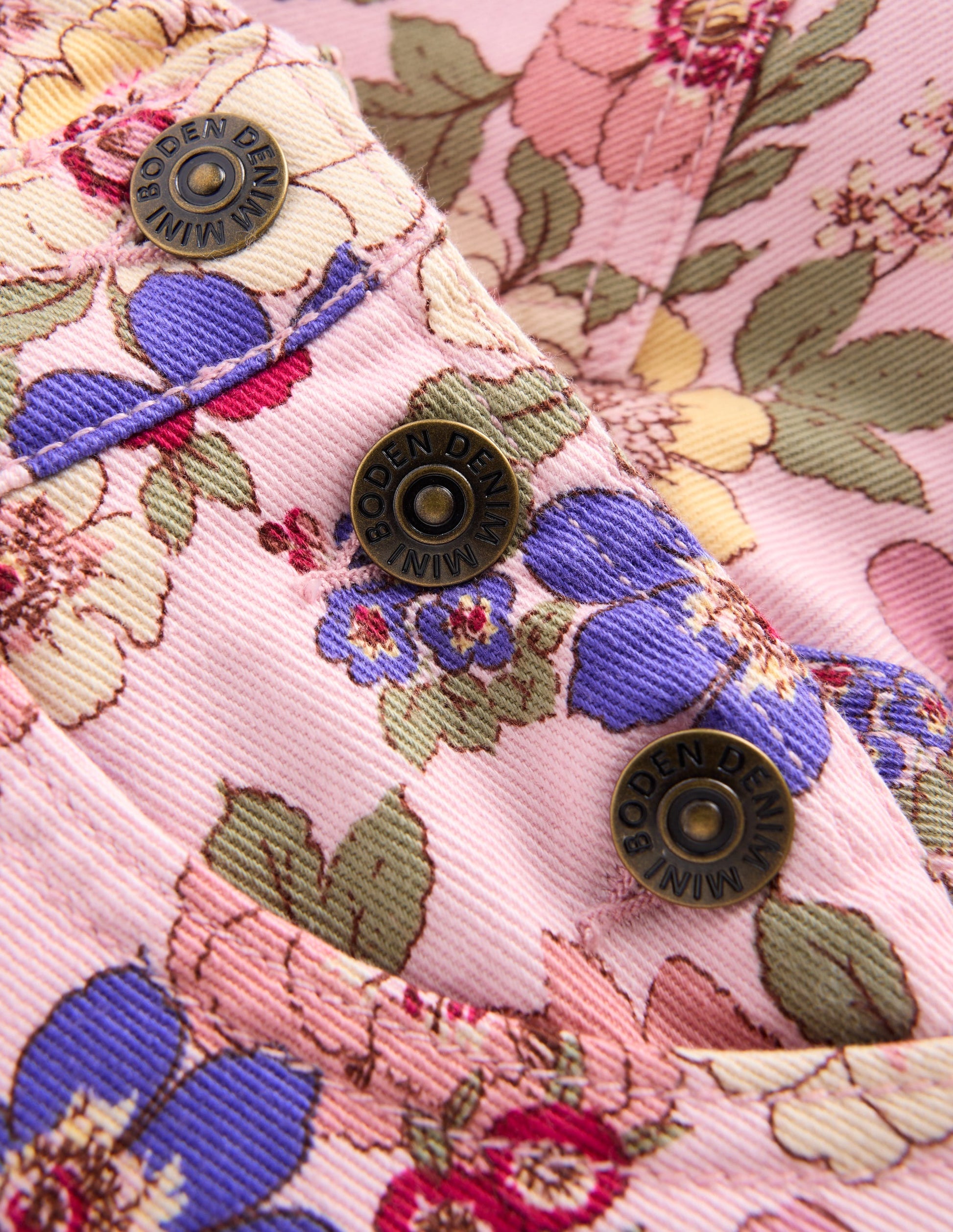 Short Dungaree-Pink Floral Bloom-4