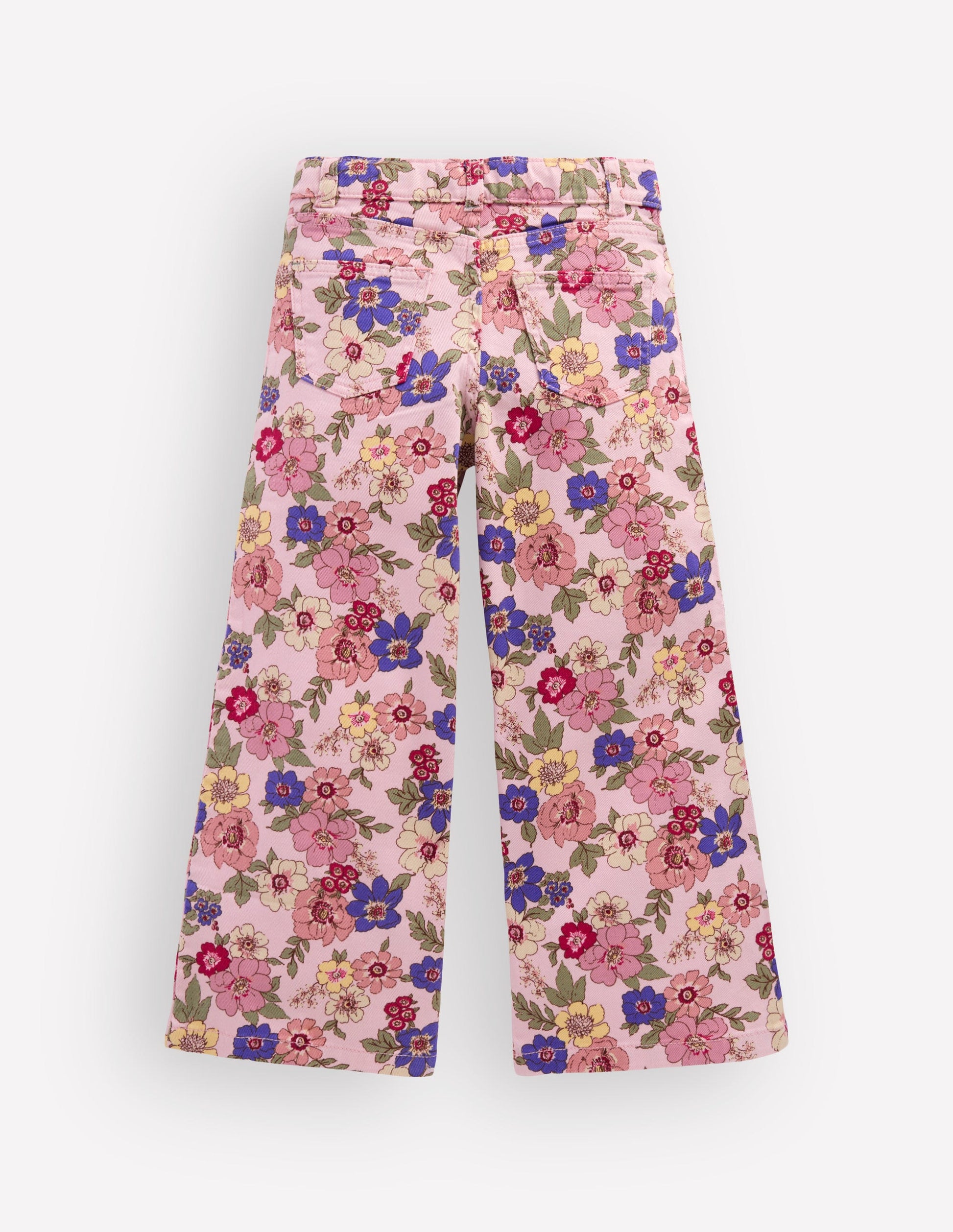 Wide Leg Jeans-Blooming Pink Floral Bloom-2