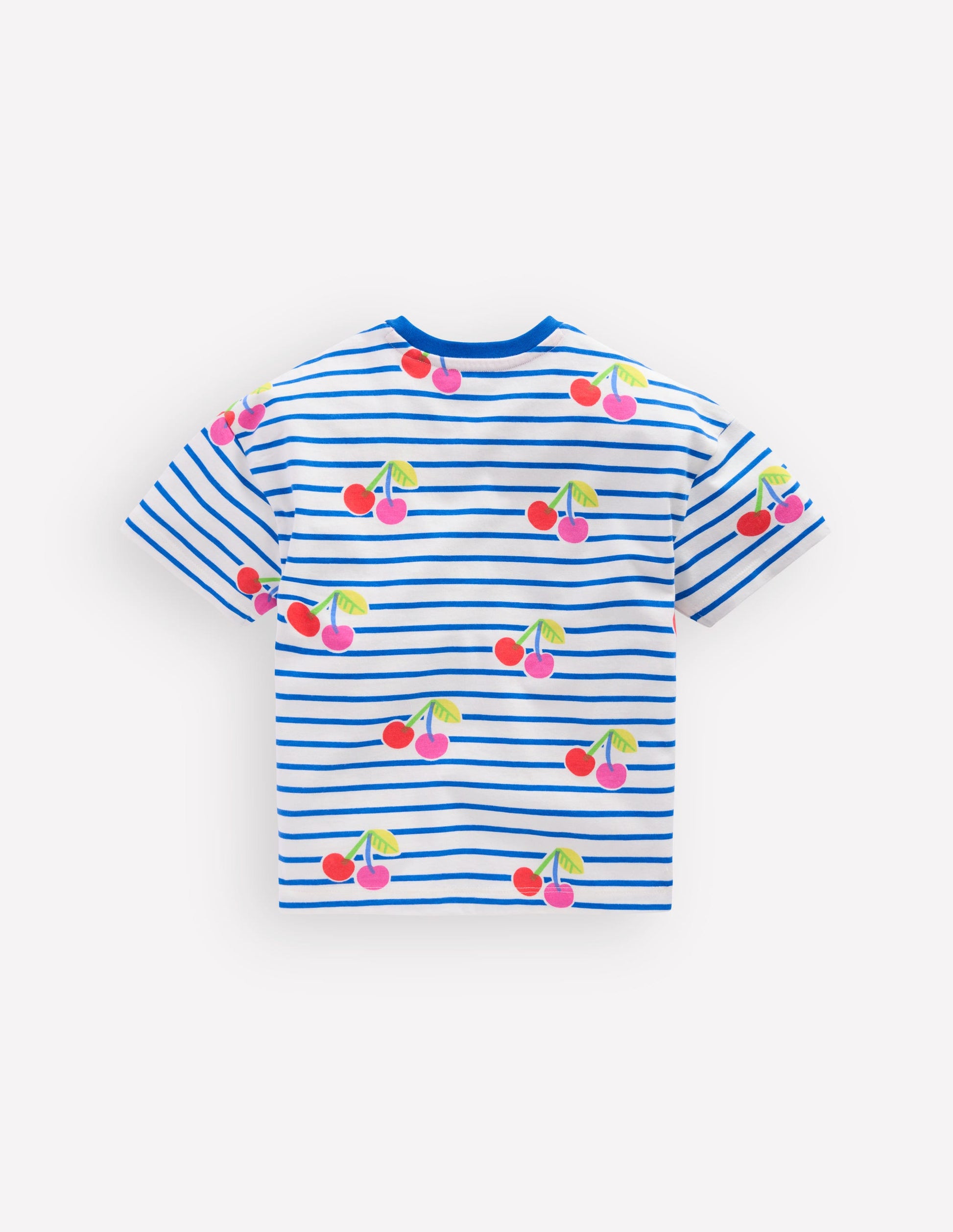 Easy Breton T-shirt-Kingfisher Blue Cherries-2
