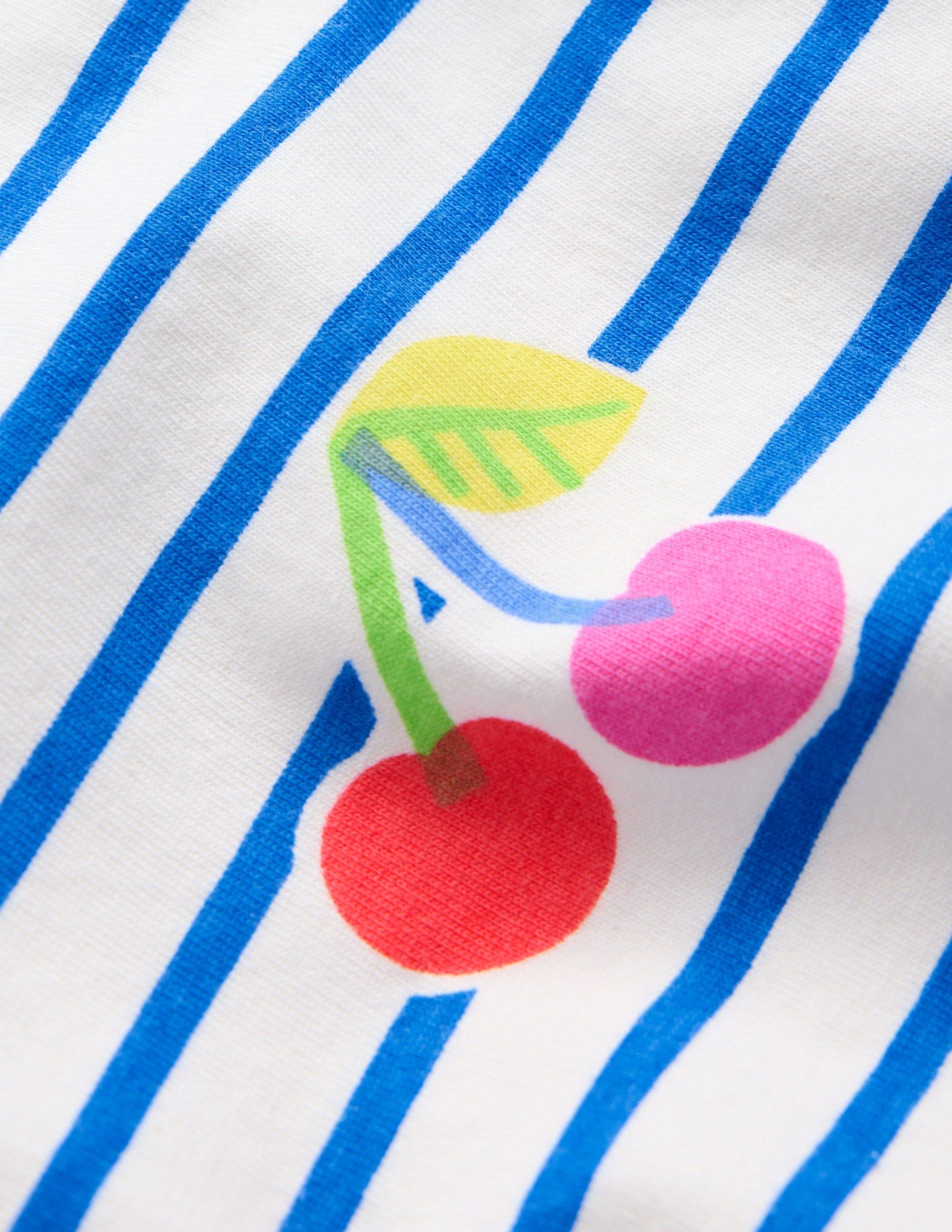 Easy Breton T-shirt-Kingfisher Blue Cherries-3