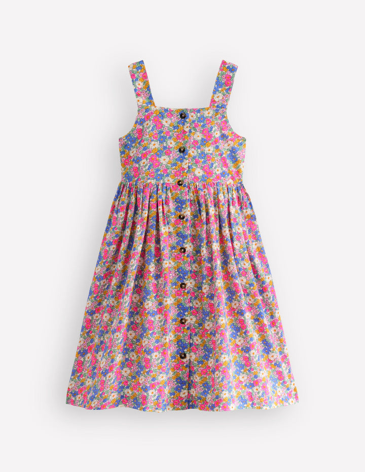 Remy Button Through Dress-Pink Ditsy Floral