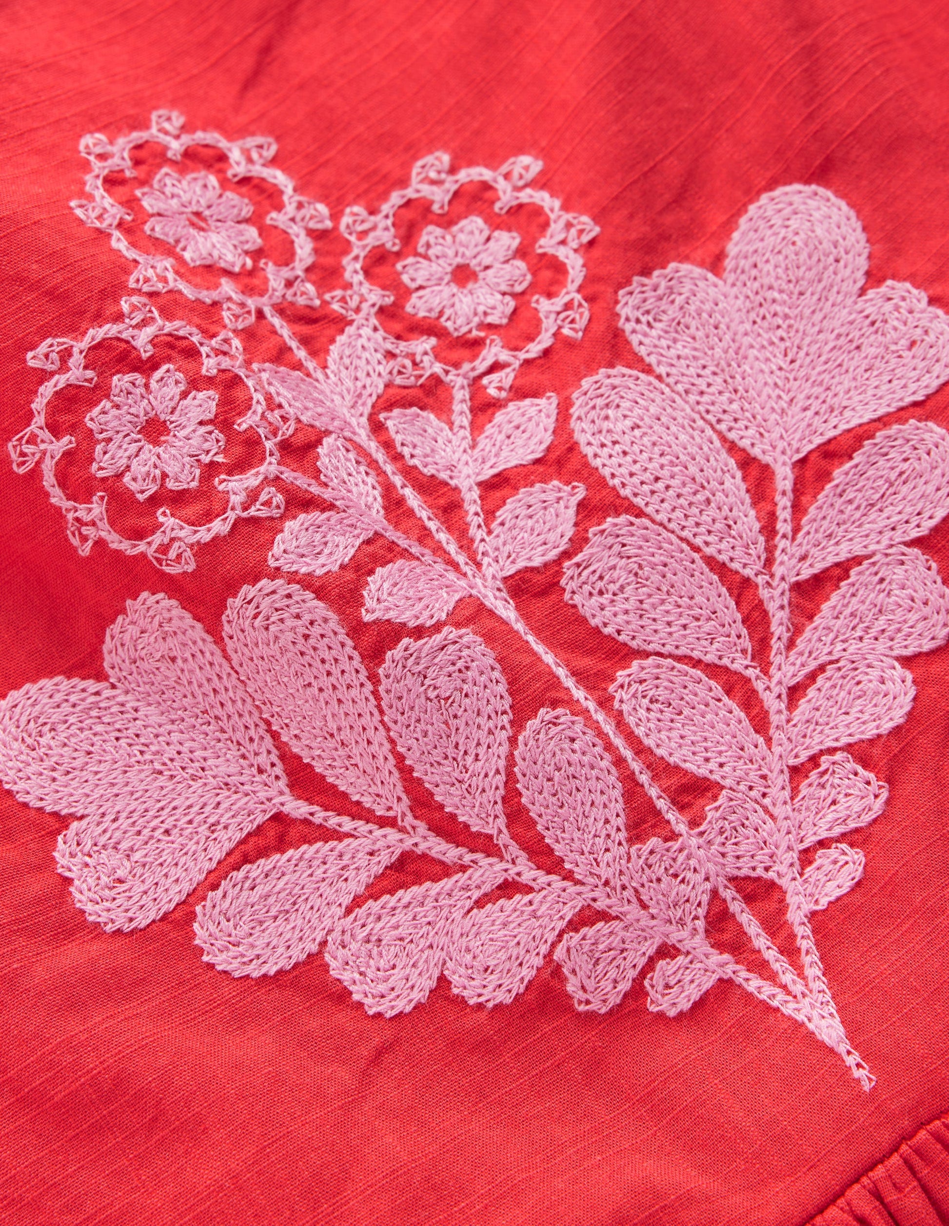 Annalisa Twirly Sundress-Spicy Red Embroidery-4