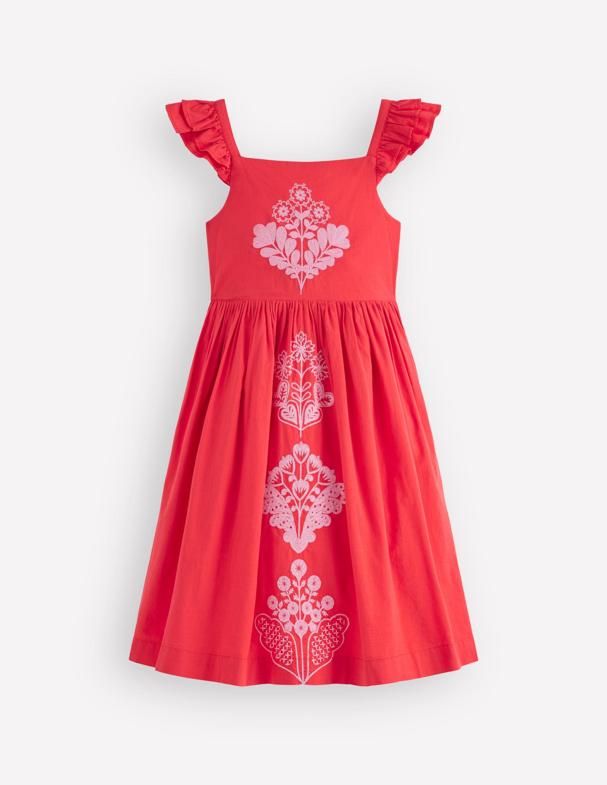 Annalisa Twirly Sundress-Spicy Red Embroidery-2