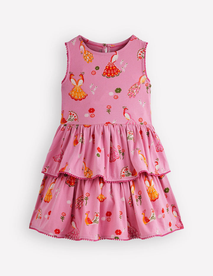 Tiered Jersey Sundress-Peacock