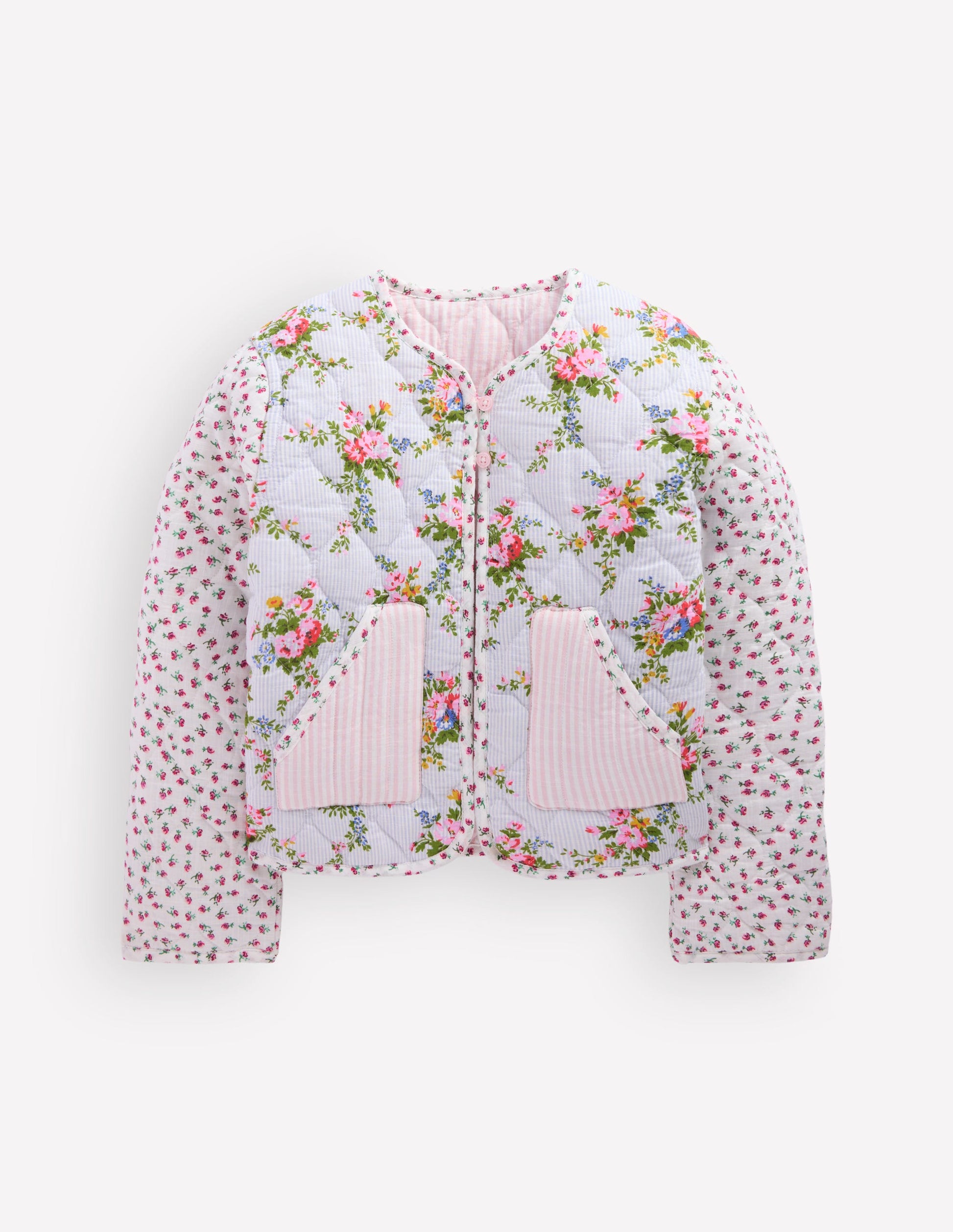 Reversible Quilted Jacket-Floral Hotch Potch-1