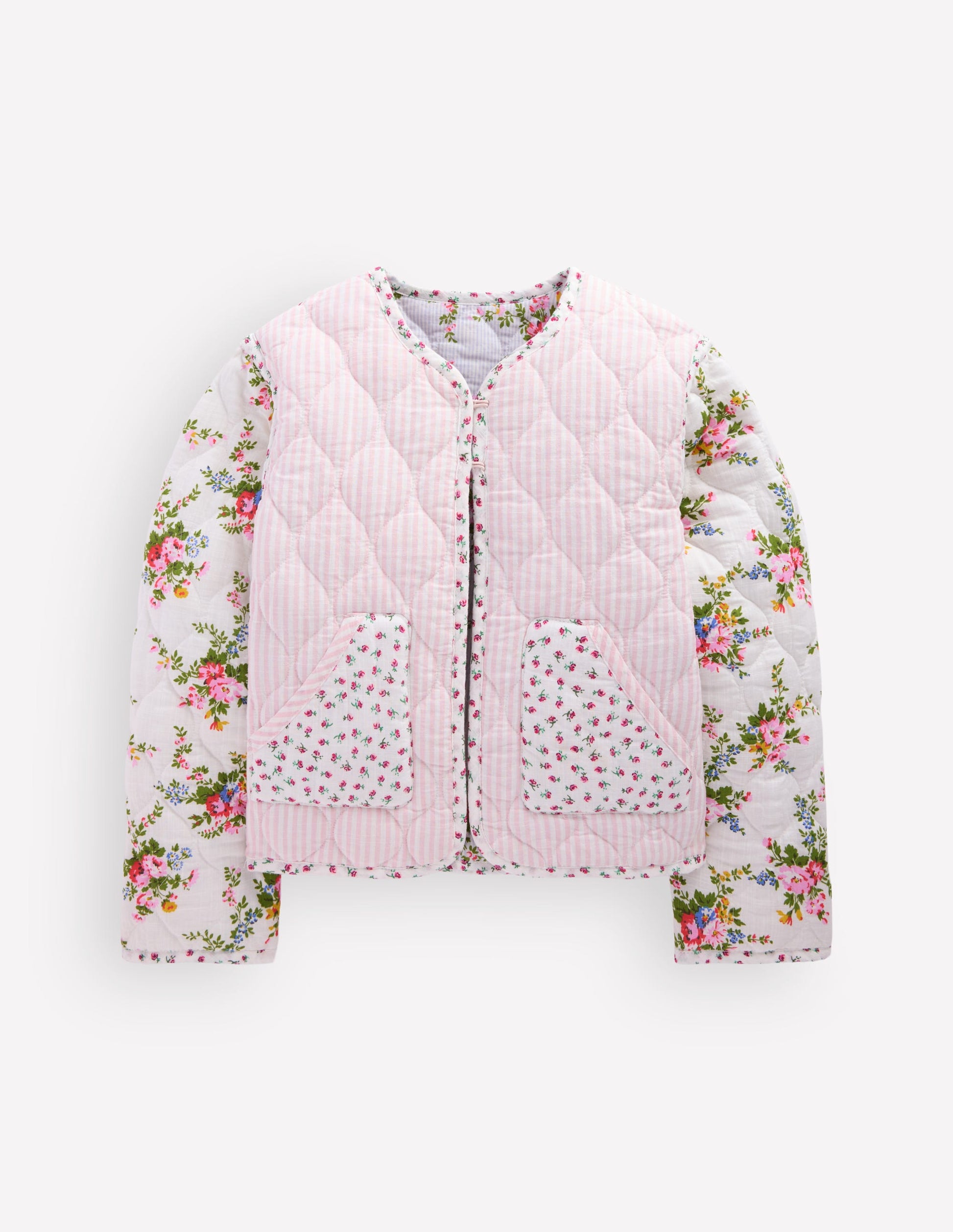 Reversible Quilted Jacket-Floral Hotch Potch-4