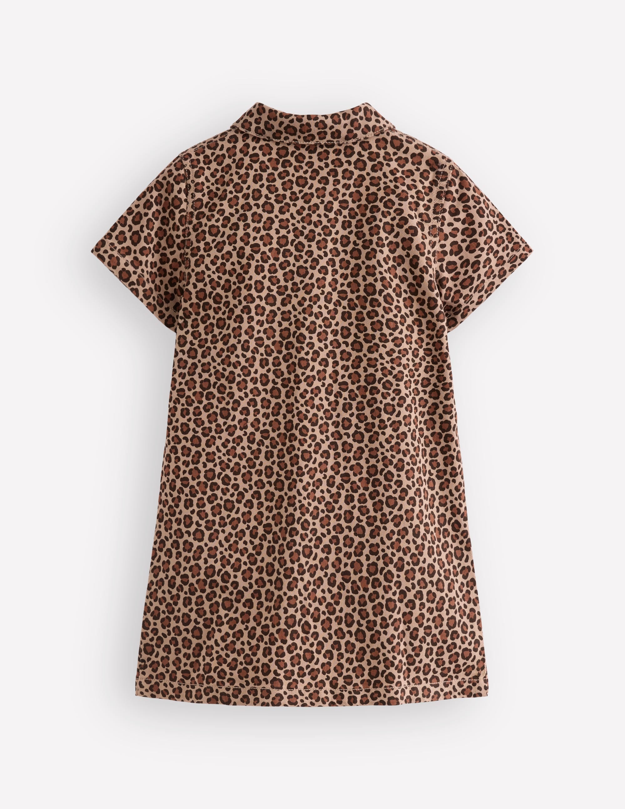 Denim Shirt Dress-Leopard - Image 2