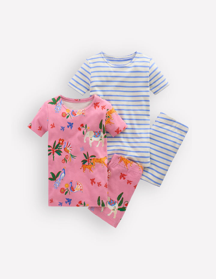 Twin Pack Short Pyjamas-Pink Unicorn