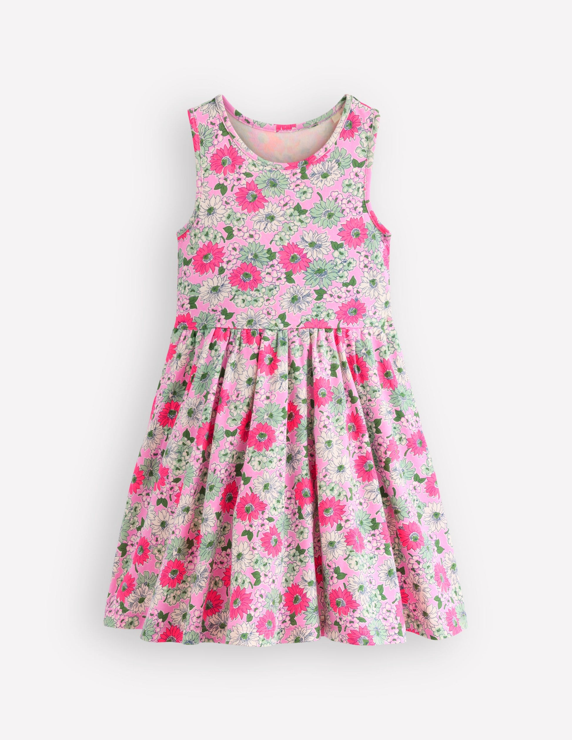 Twirly Jersey Dress-Pink Floral-5