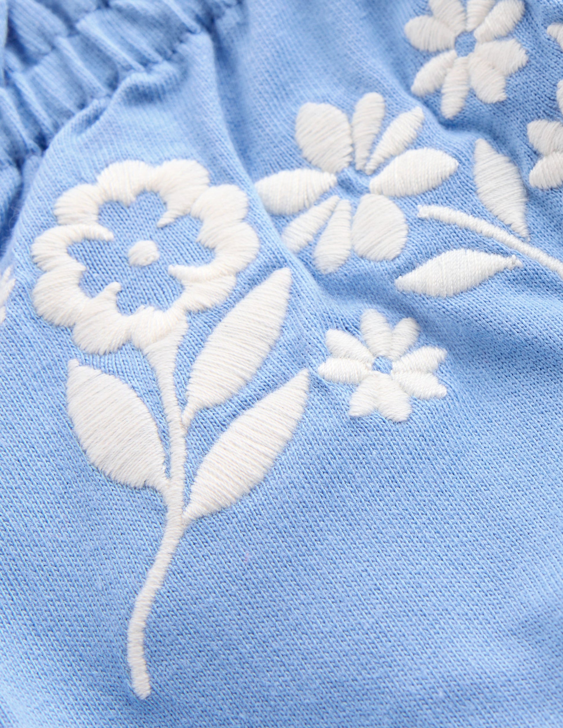 Plaited Strap Embroidered Vest-Forget Me Not Blue-3