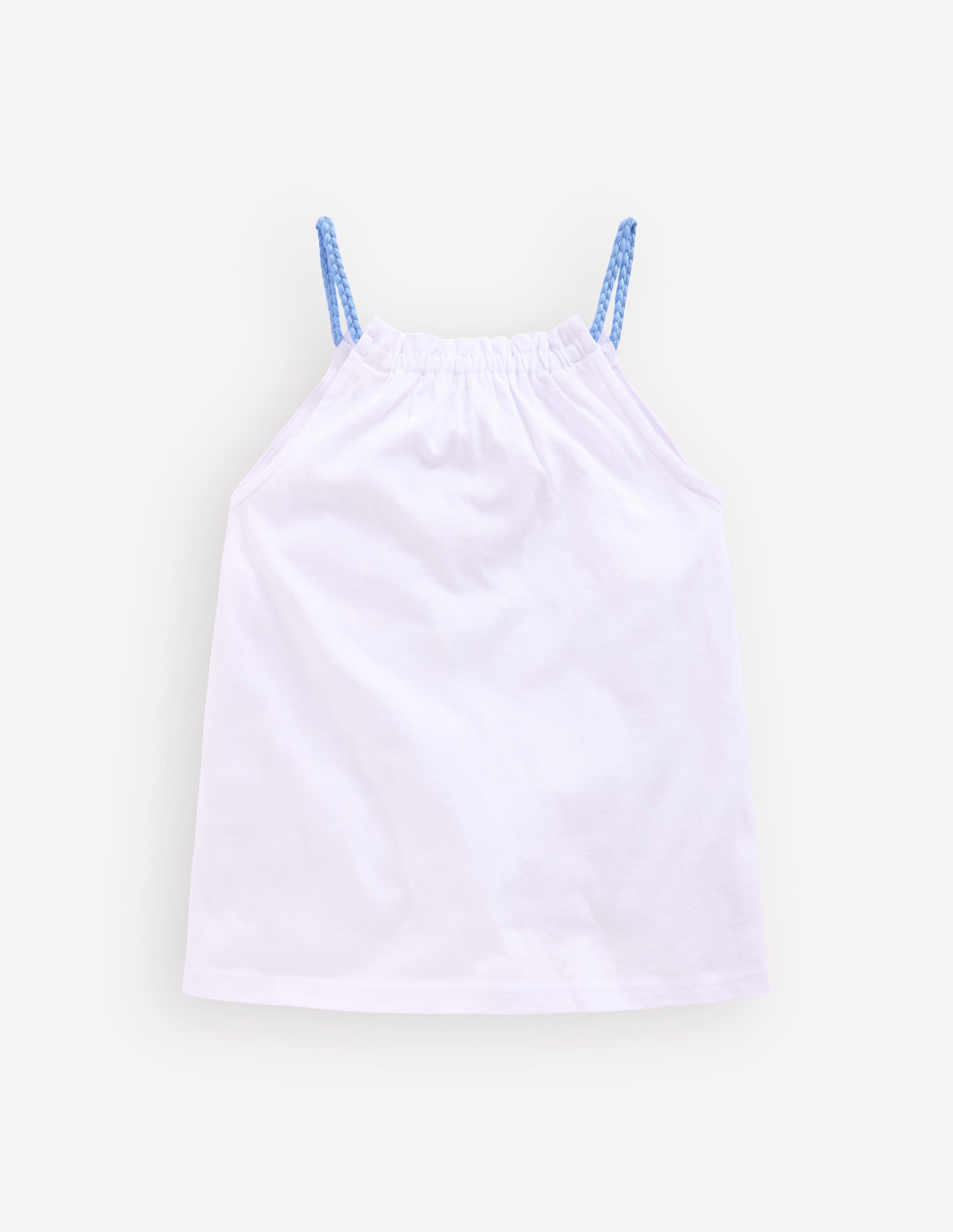 Plaited Strap Embroidered Vest-White Embroidery-2