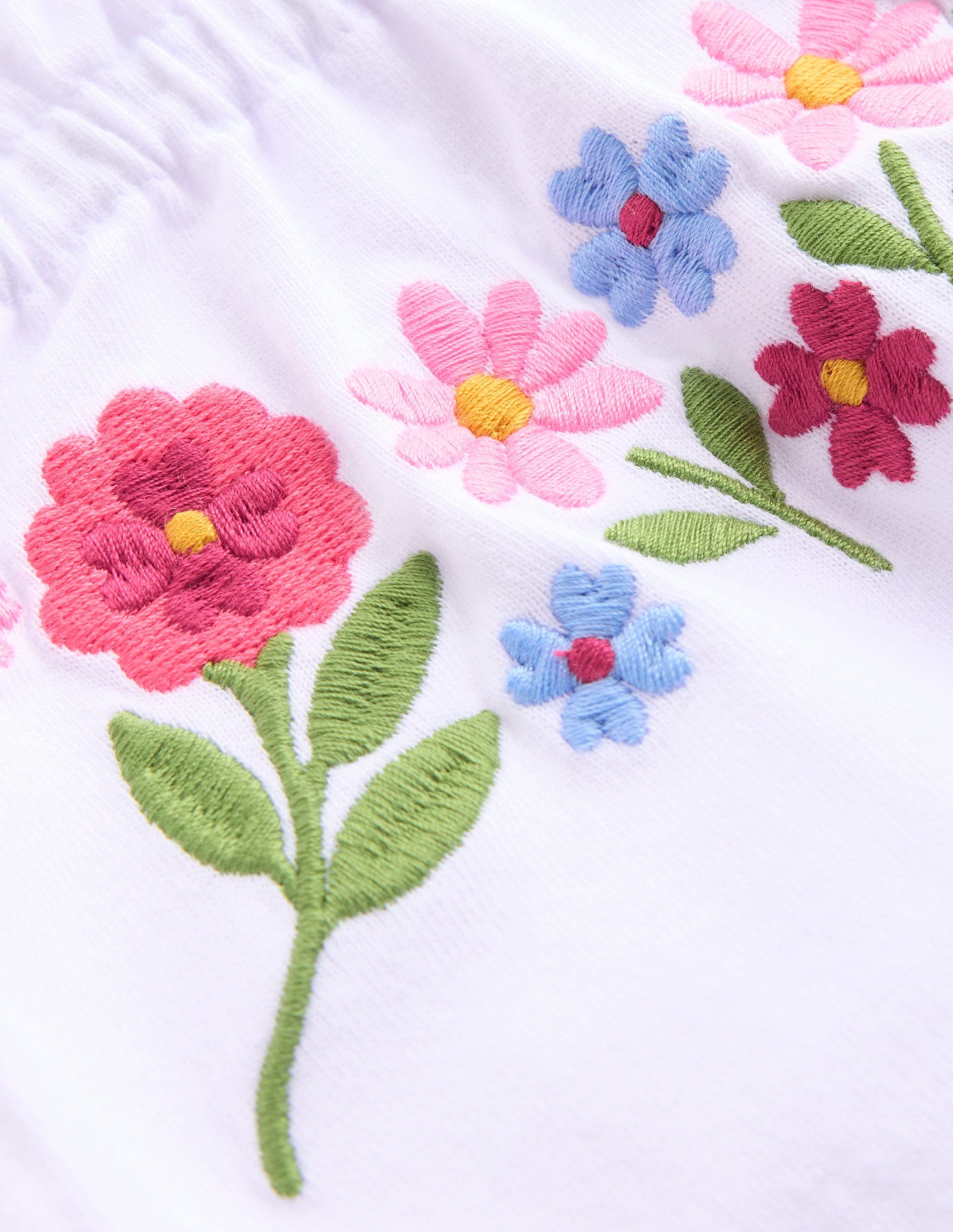 Plaited Strap Embroidered Vest-White Embroidery-3