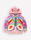 Novelty Relaxed Hoodie-Pink Butterfly