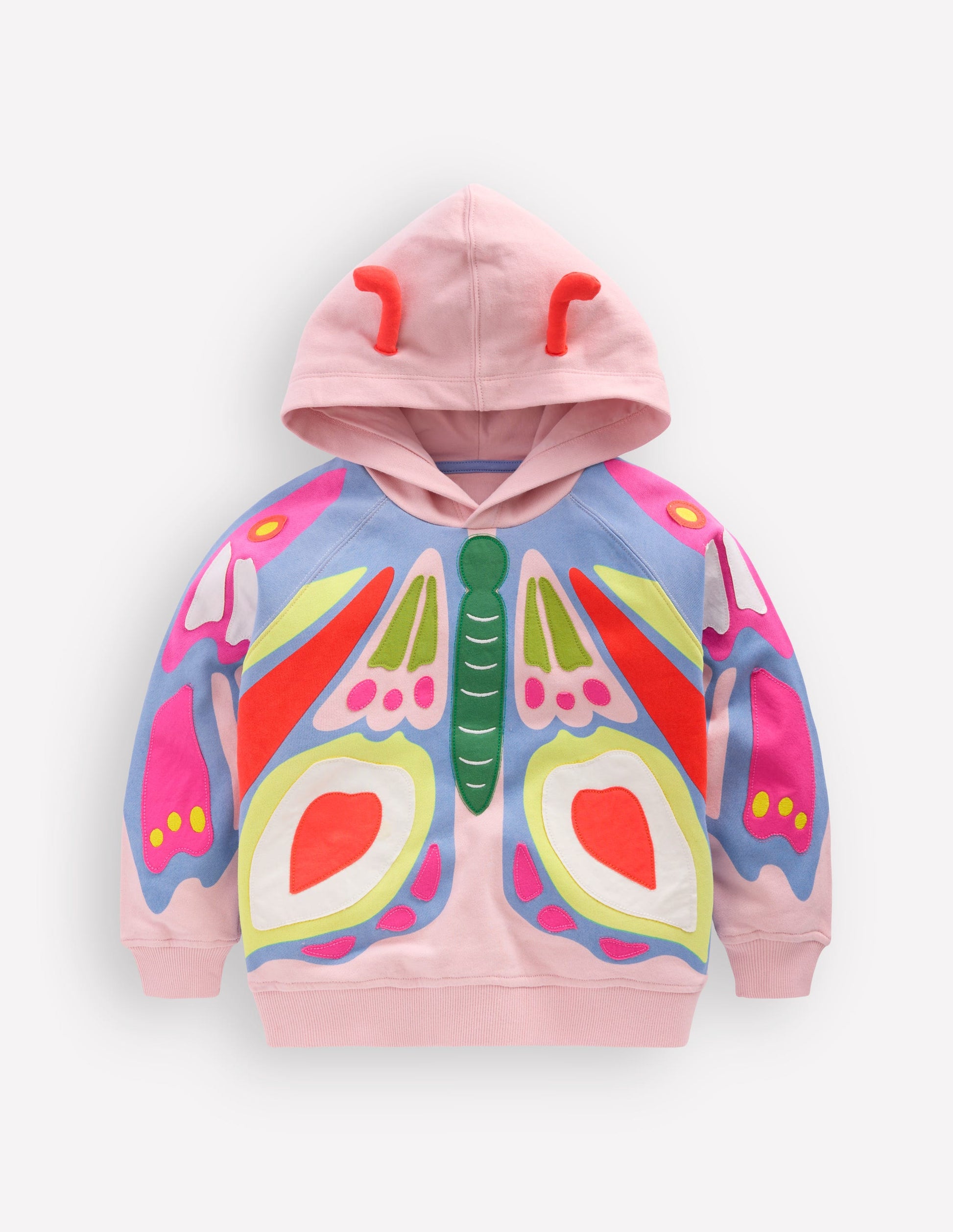 Novelty Relaxed Hoodie-Pink Butterfly-2