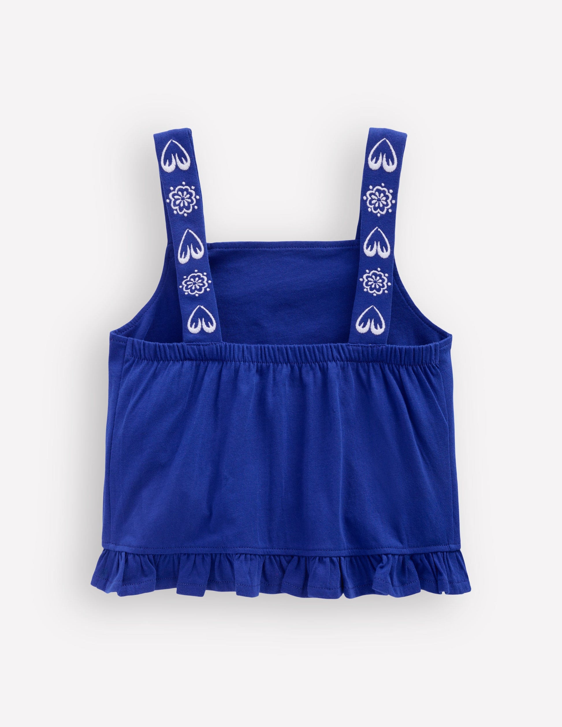Embroidered Ruffle Top-Bright Blue Embroidery-4