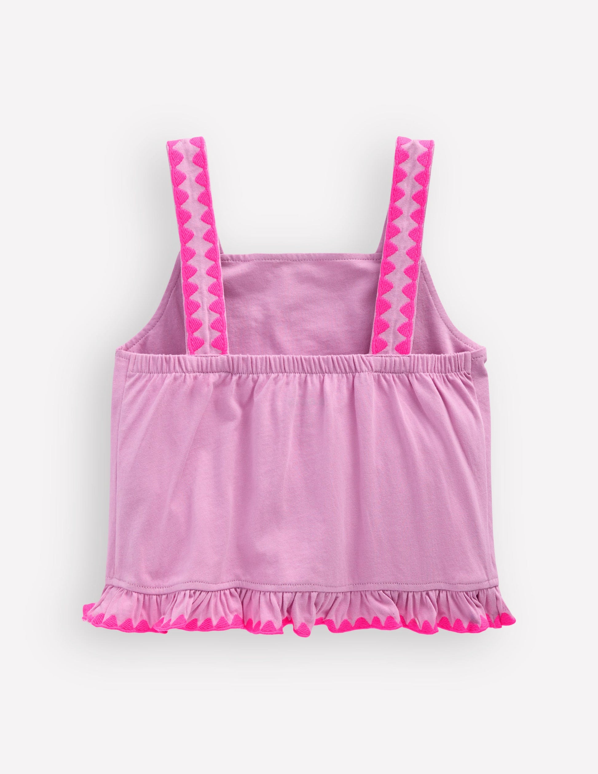Embroidered Ruffle Top-Pink Punch Embroidery-3