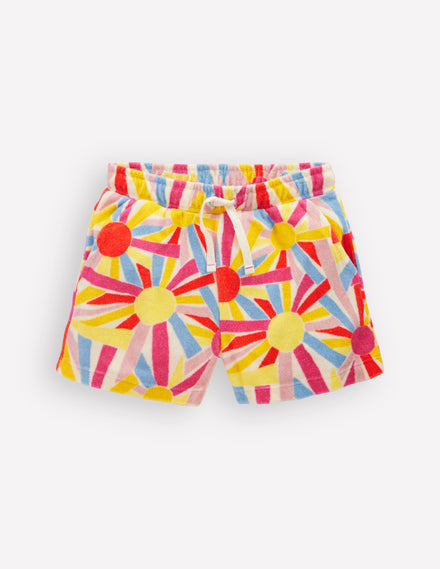 Patch Pocket Towelling short-Soft Ivory Sunburst