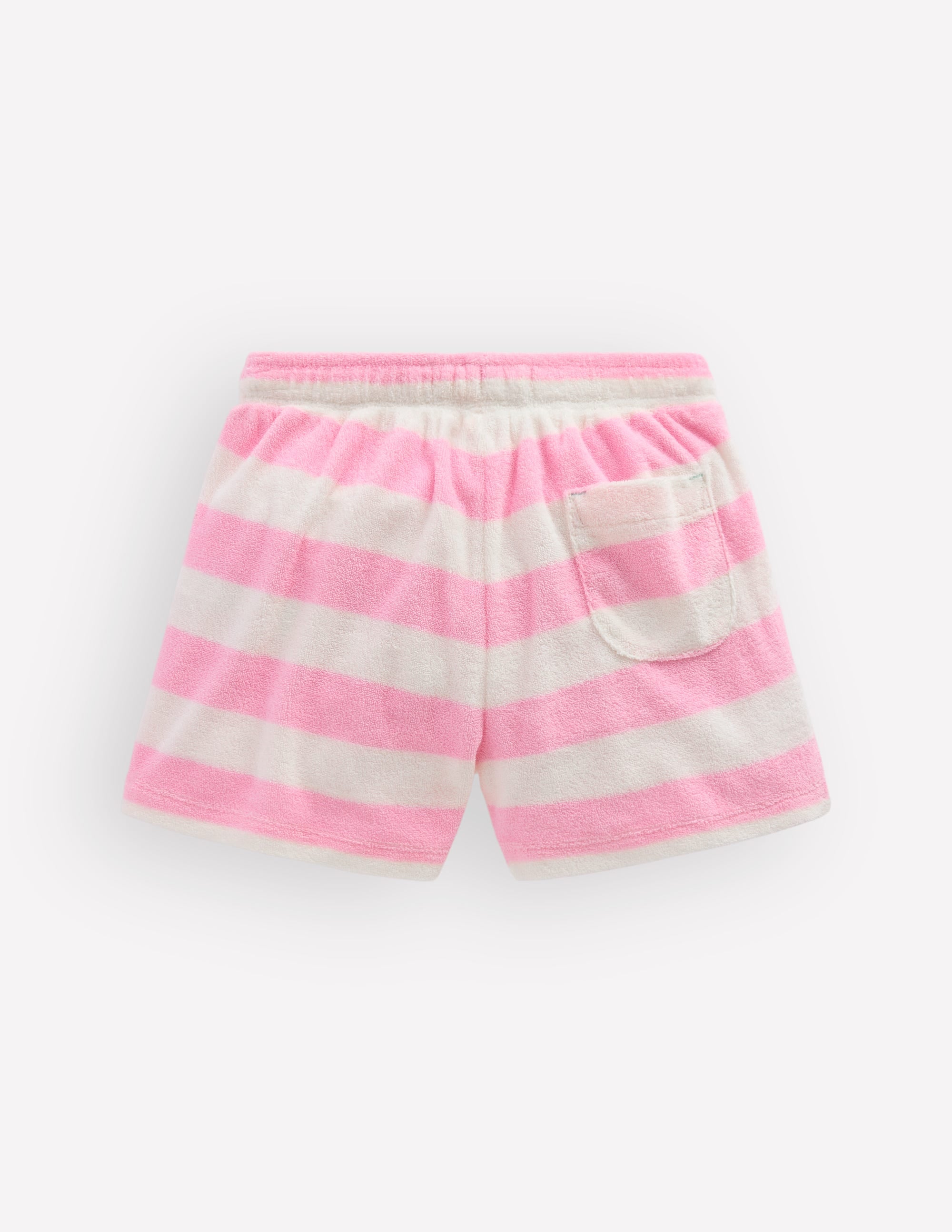 Patch Pocket Towelling short-Spring Blossom Pink Stripe - Image 4