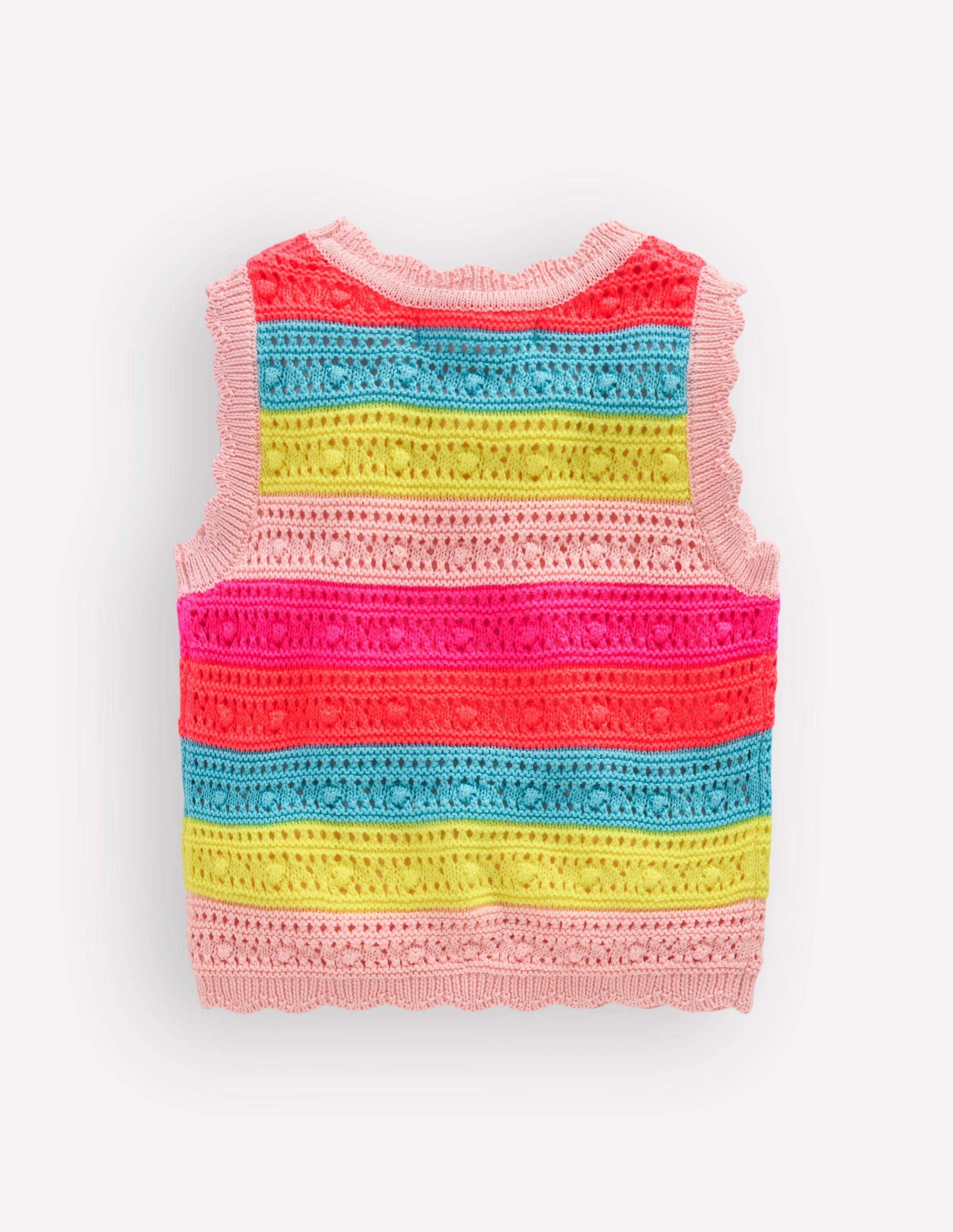 Pointelle Knitted Vest-Neon Stripe-3