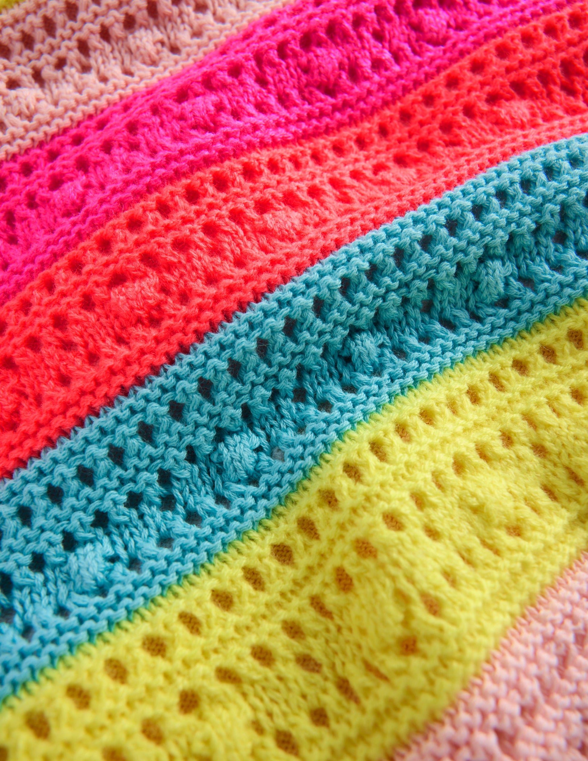 Pointelle Knitted Vest-Neon Stripe-4