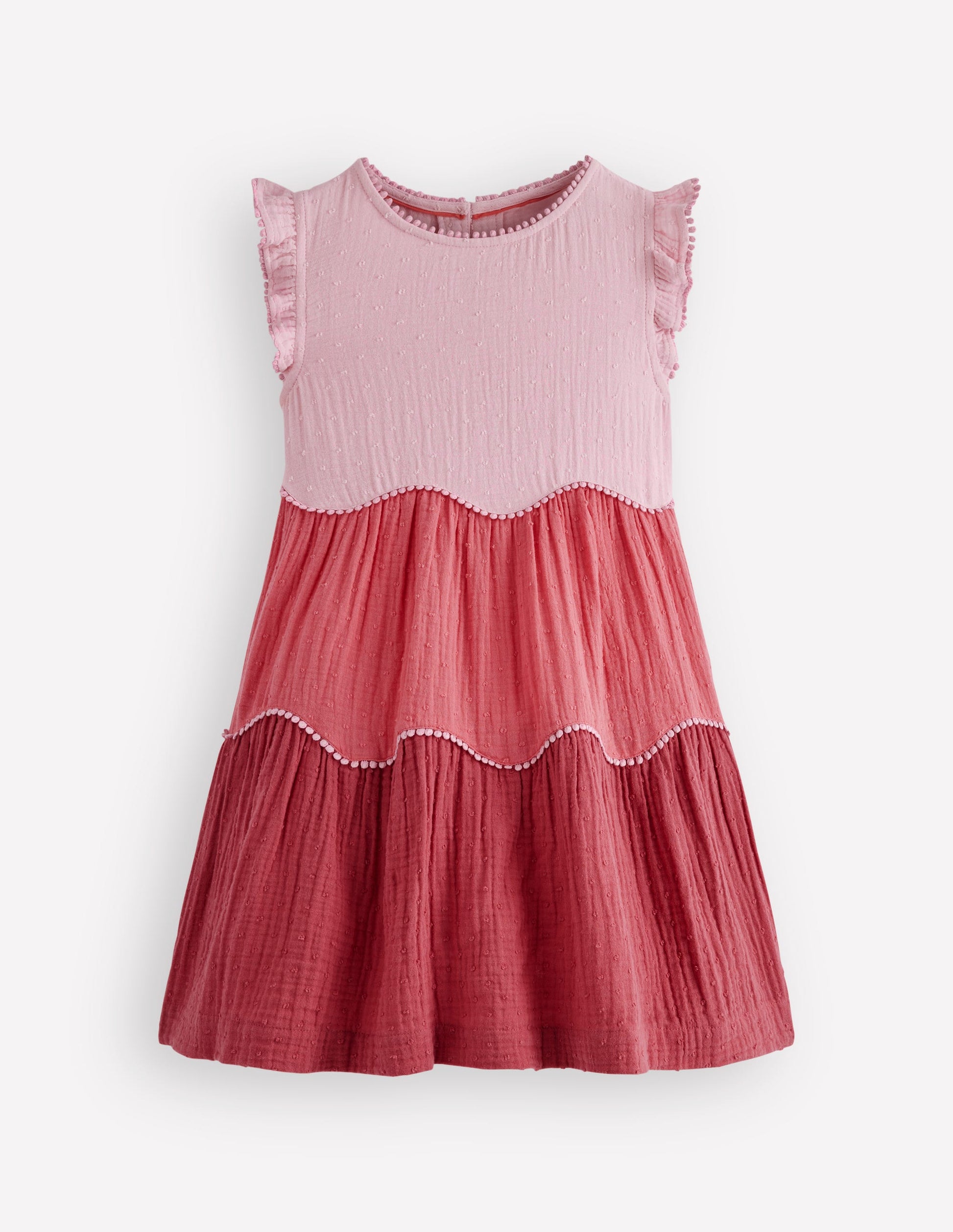 Double Cloth Twirly Dress-Spring Blossom Colourblock-1