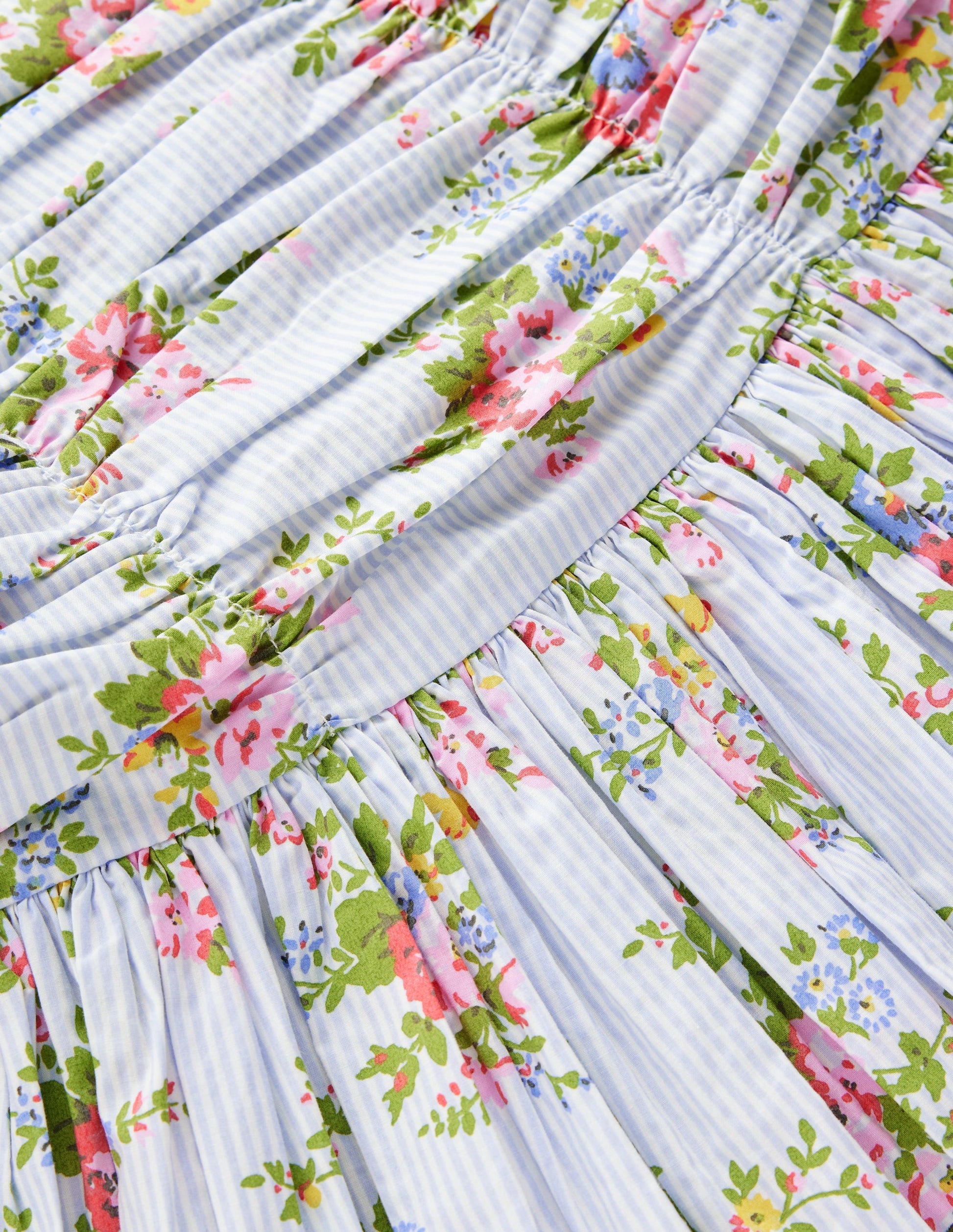 Ruched Bodice Bubble Dress-Vintage Floral-3