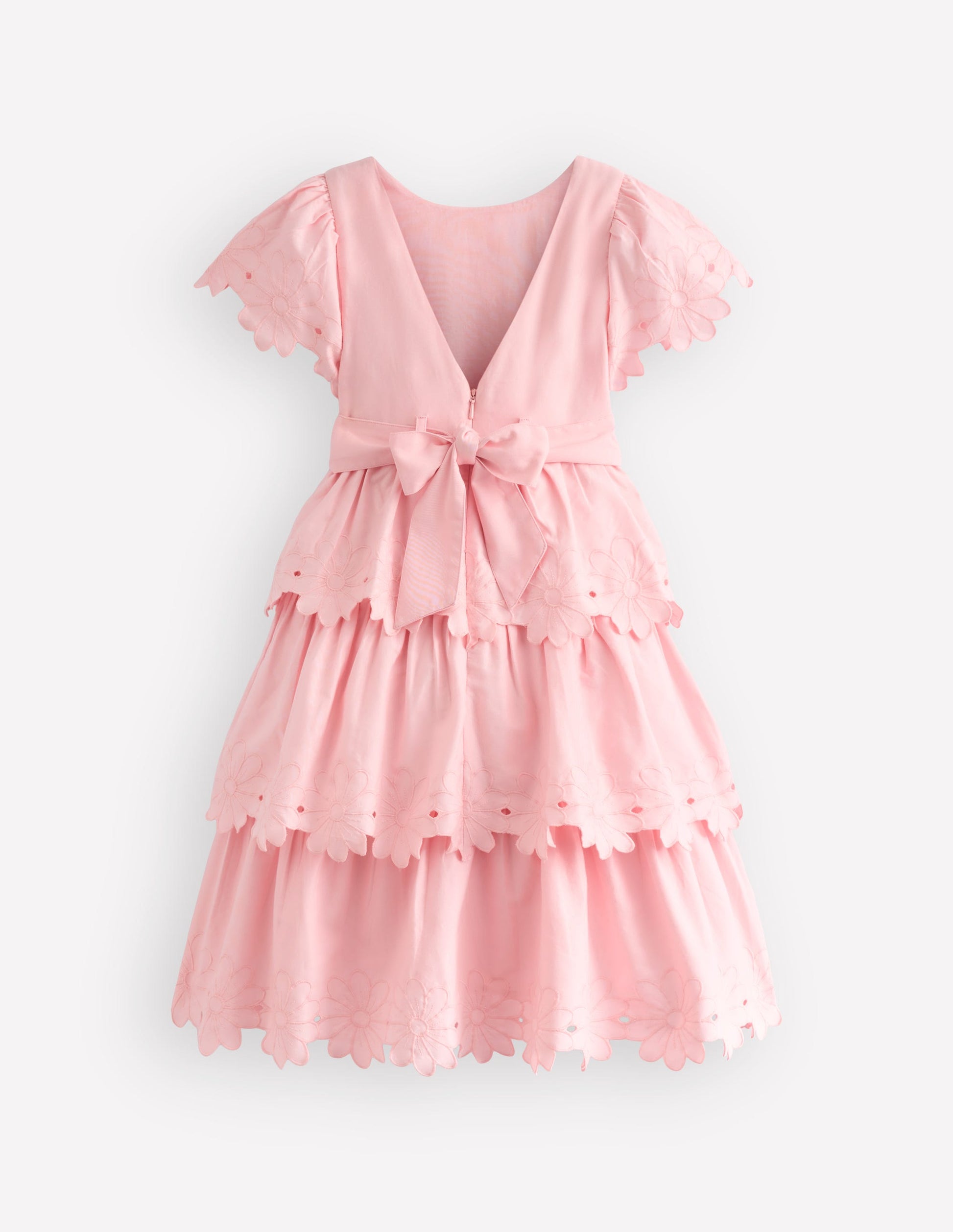 Flower Hem Occasion Dress-Pink-2