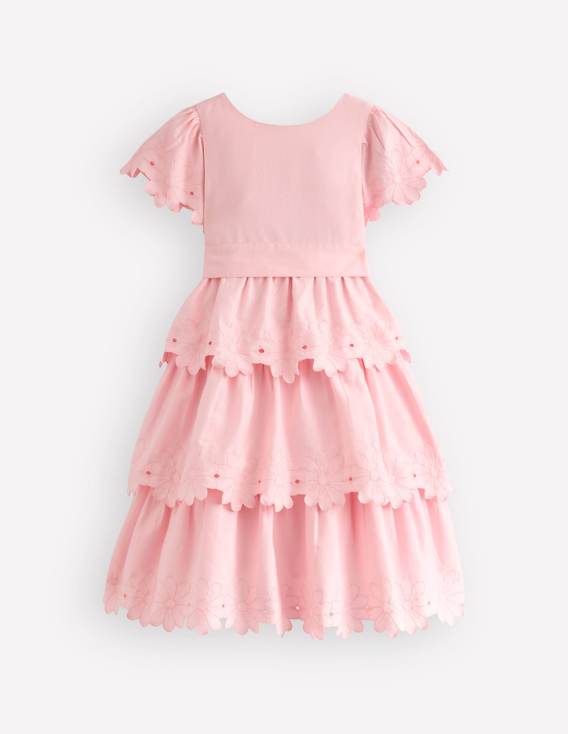 Flower Hem Occasion Dress-Pink-1