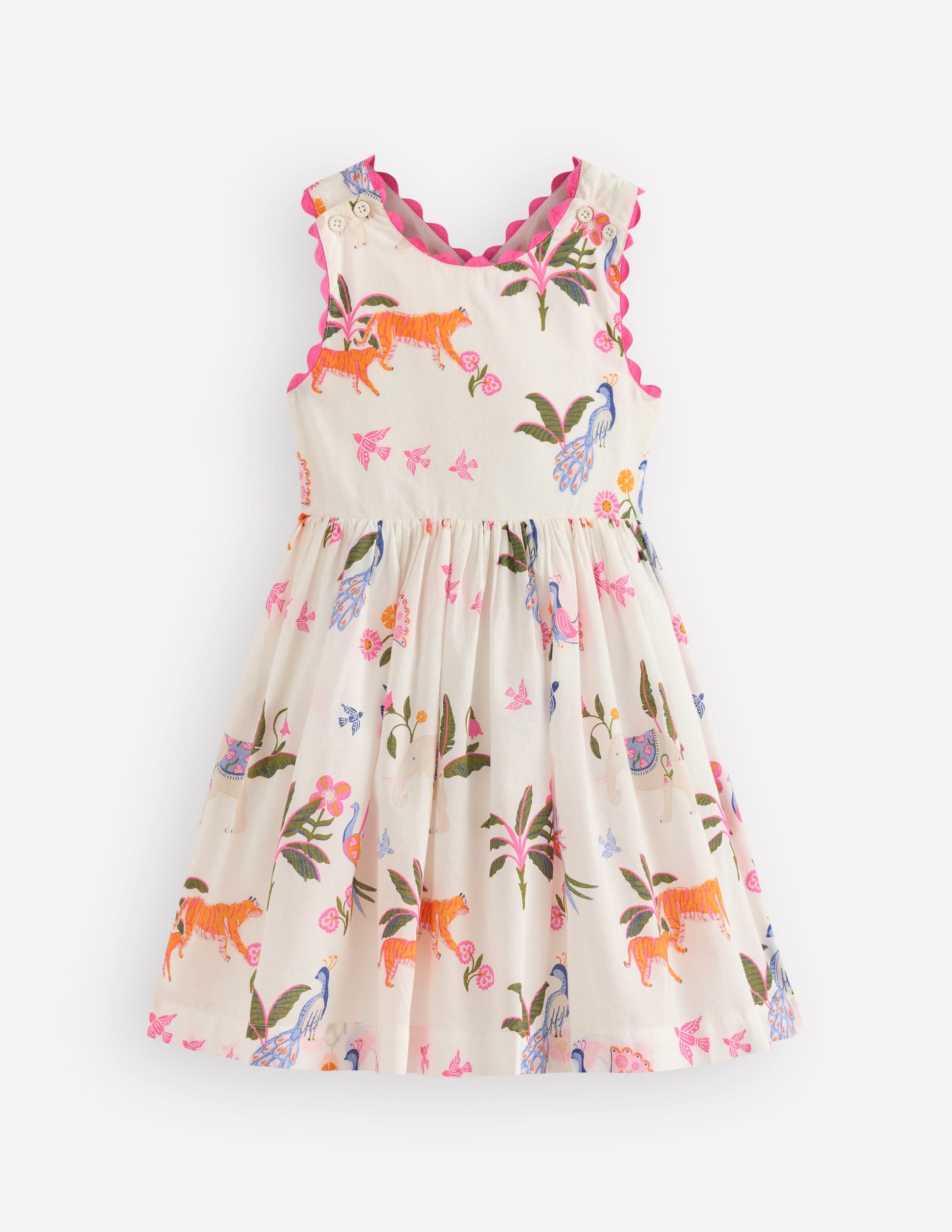 Harper Cross-Back Dress-Soft Ivory Jungle-2