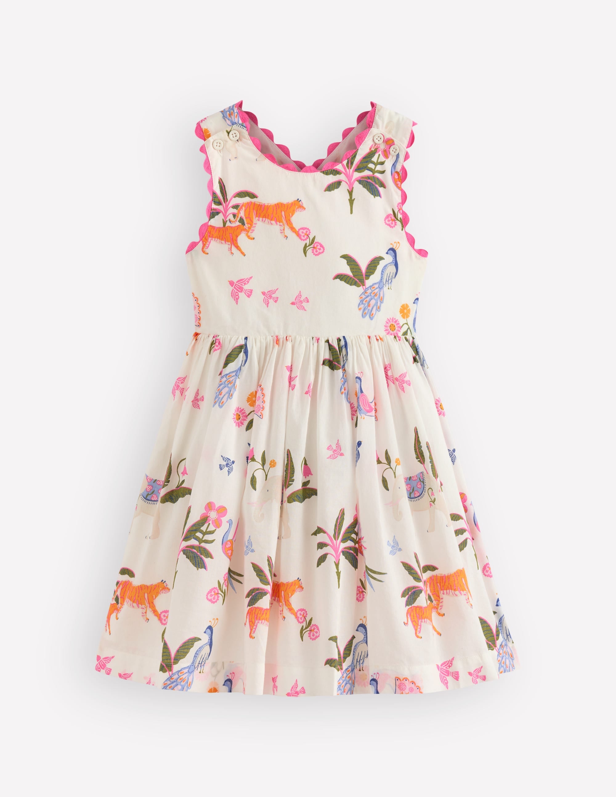 Harper Cross-Back Dress-Soft Ivory Jungle - Image 1