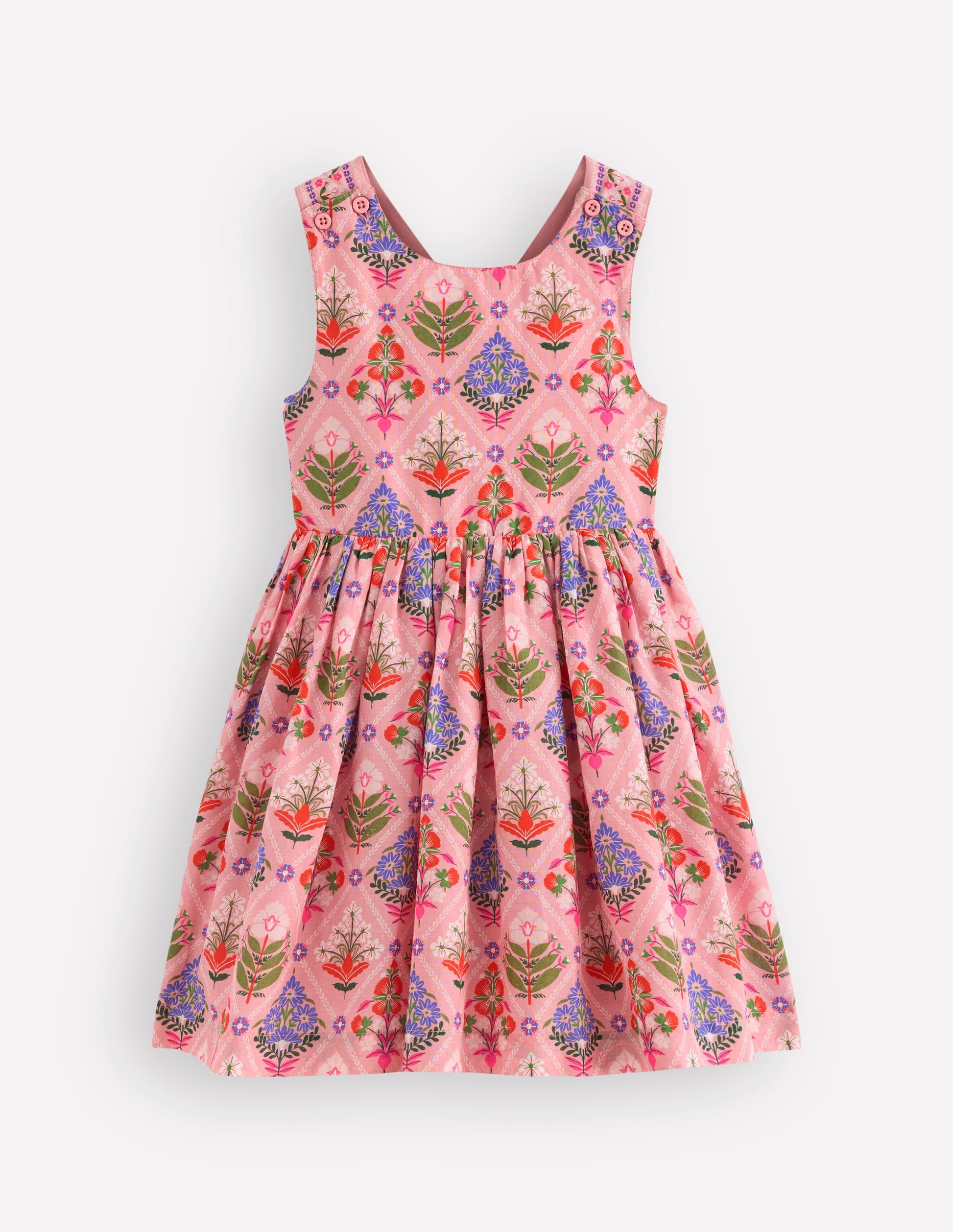 Harper Cross-Back Dress-Multi Diamond Floral-1