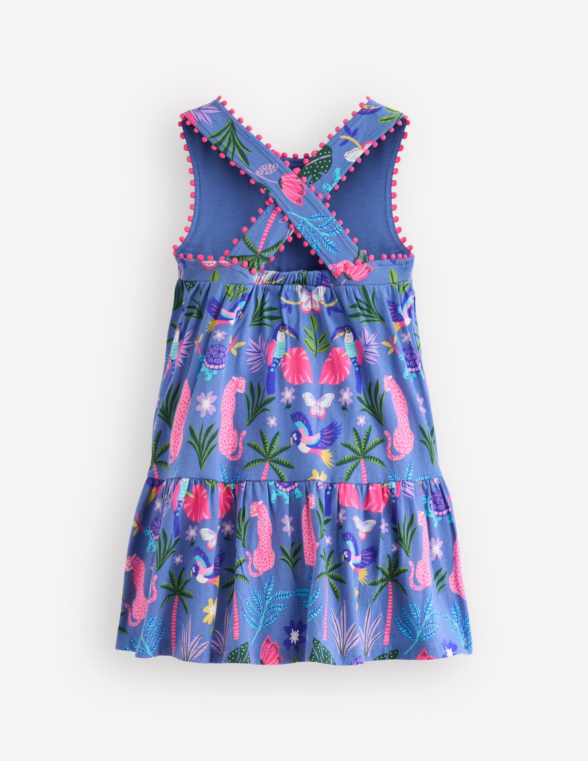 Jersey Cross-back Dress-Quiet Harbour Animal Palm-5