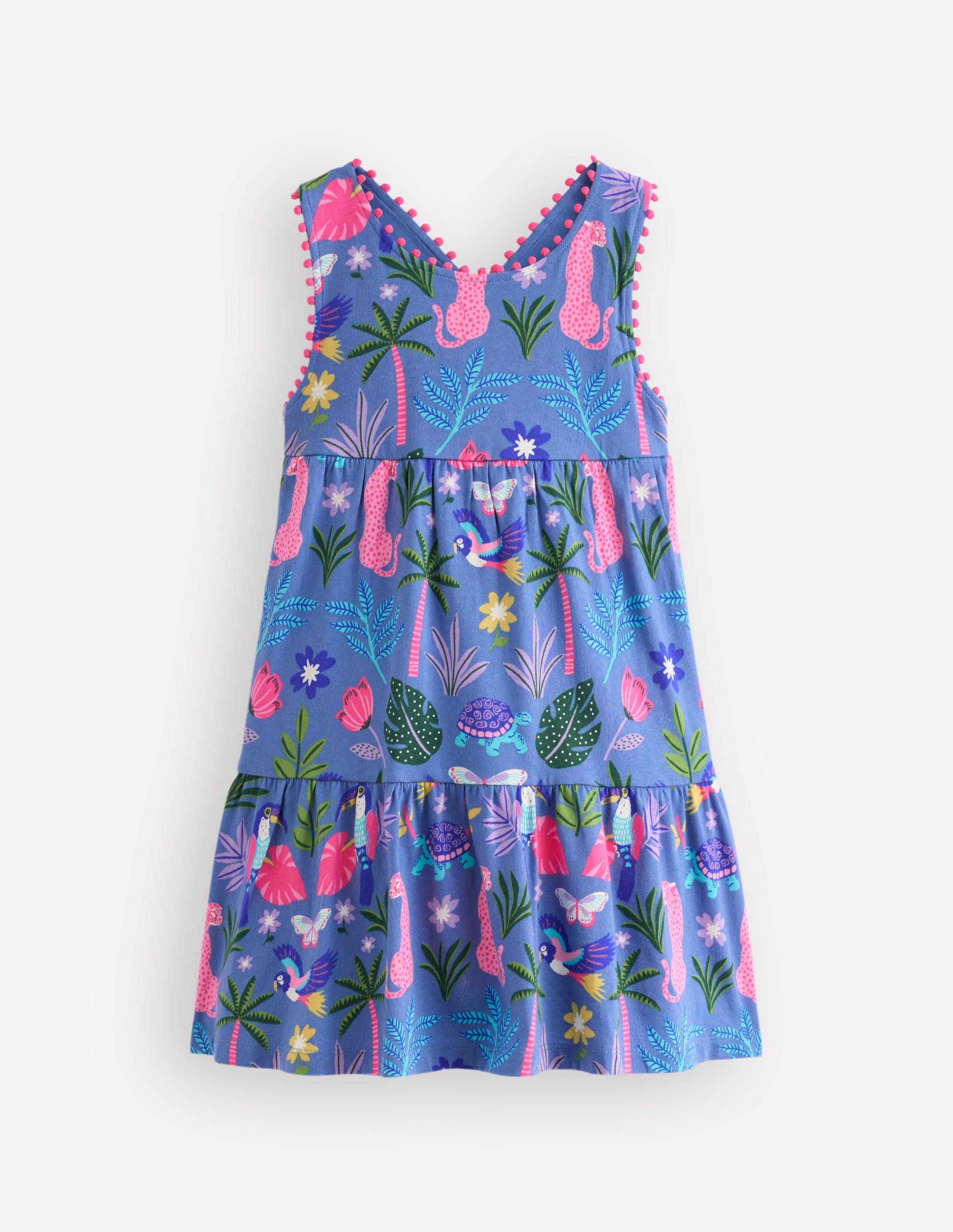 Jersey Cross-back Dress-Quiet Harbour Animal Palm-4