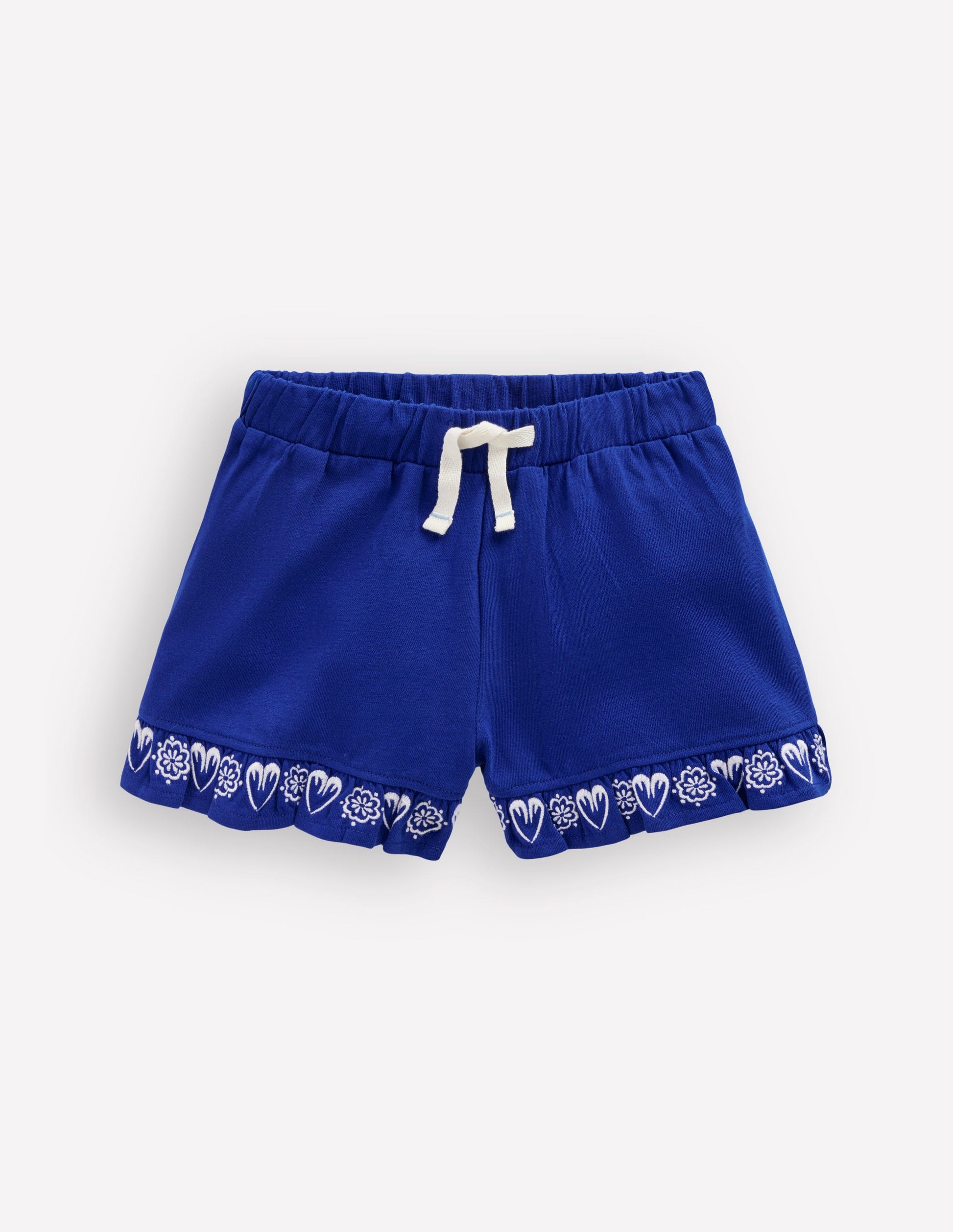 Embroidered Jersey Shorts-Bright Blue Embroidery-1