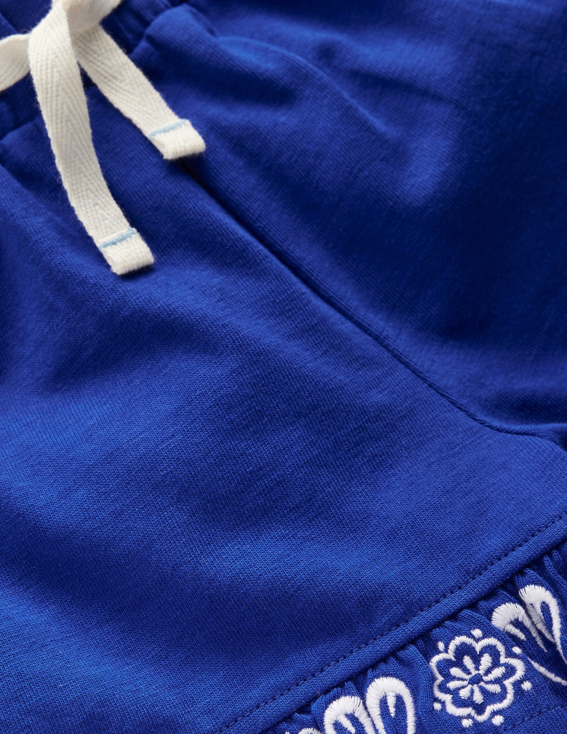 Embroidered Jersey Shorts-Bright Blue Embroidery-3