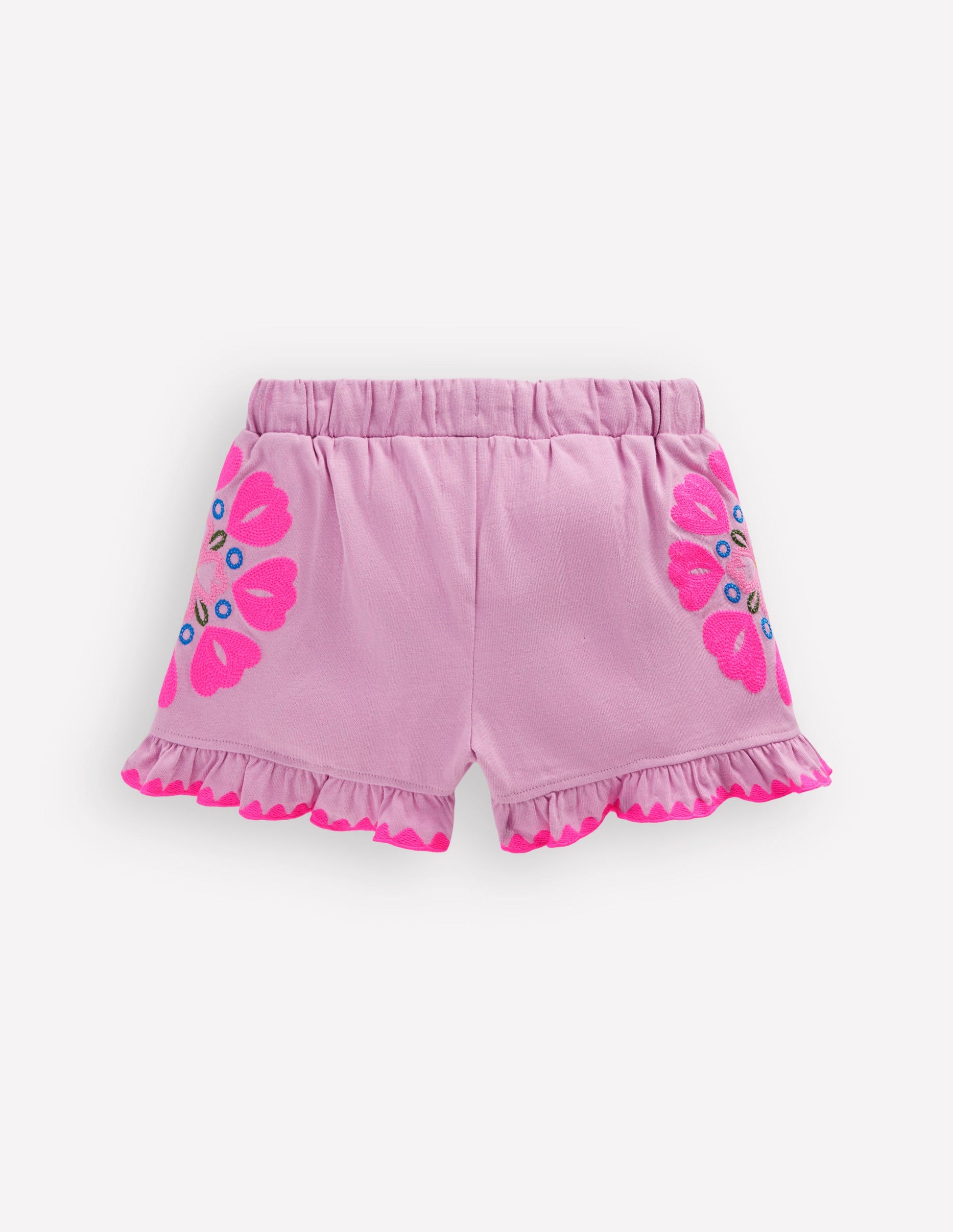 Embroidered Jersey Shorts-Pink Punch Embroidery-2