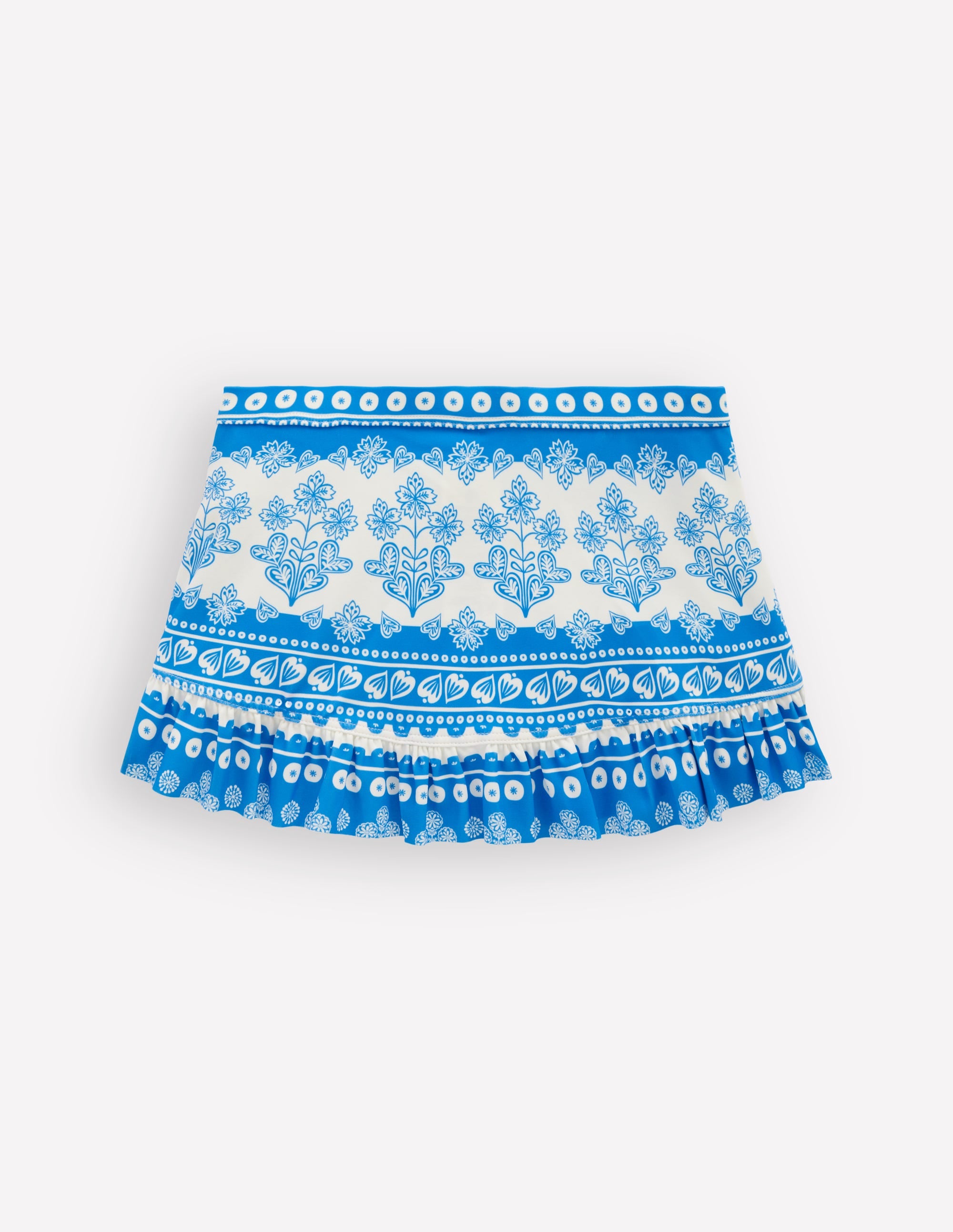 Swim Skirt-Azure Blue Woodblock - Image 2